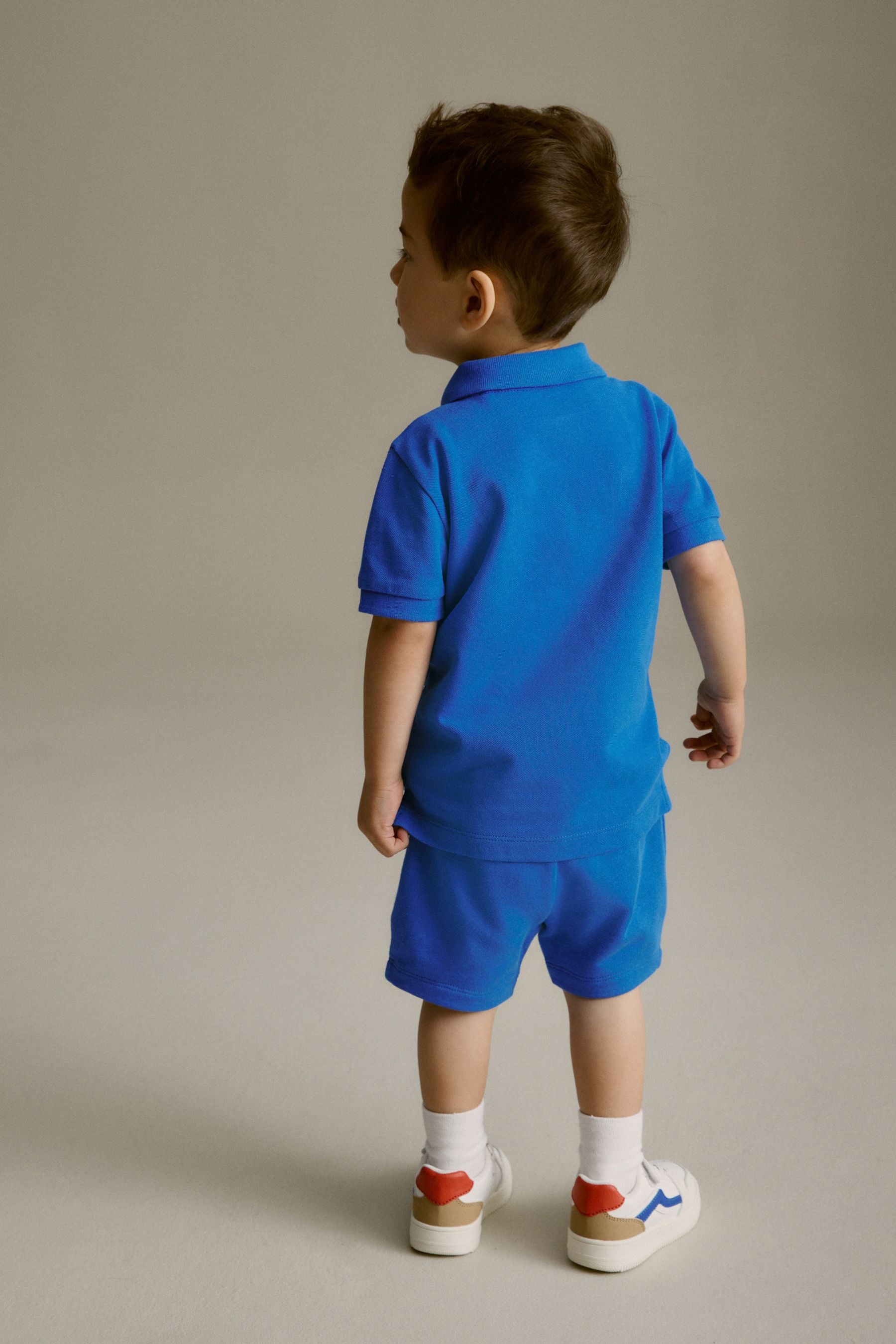 Blue Short Sleeve Polo and Shorts Set (3mths-7yrs)