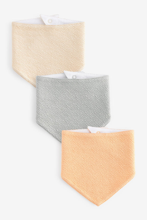 Sage Green/Neutral Baby Dribble Bibs 3 Pack