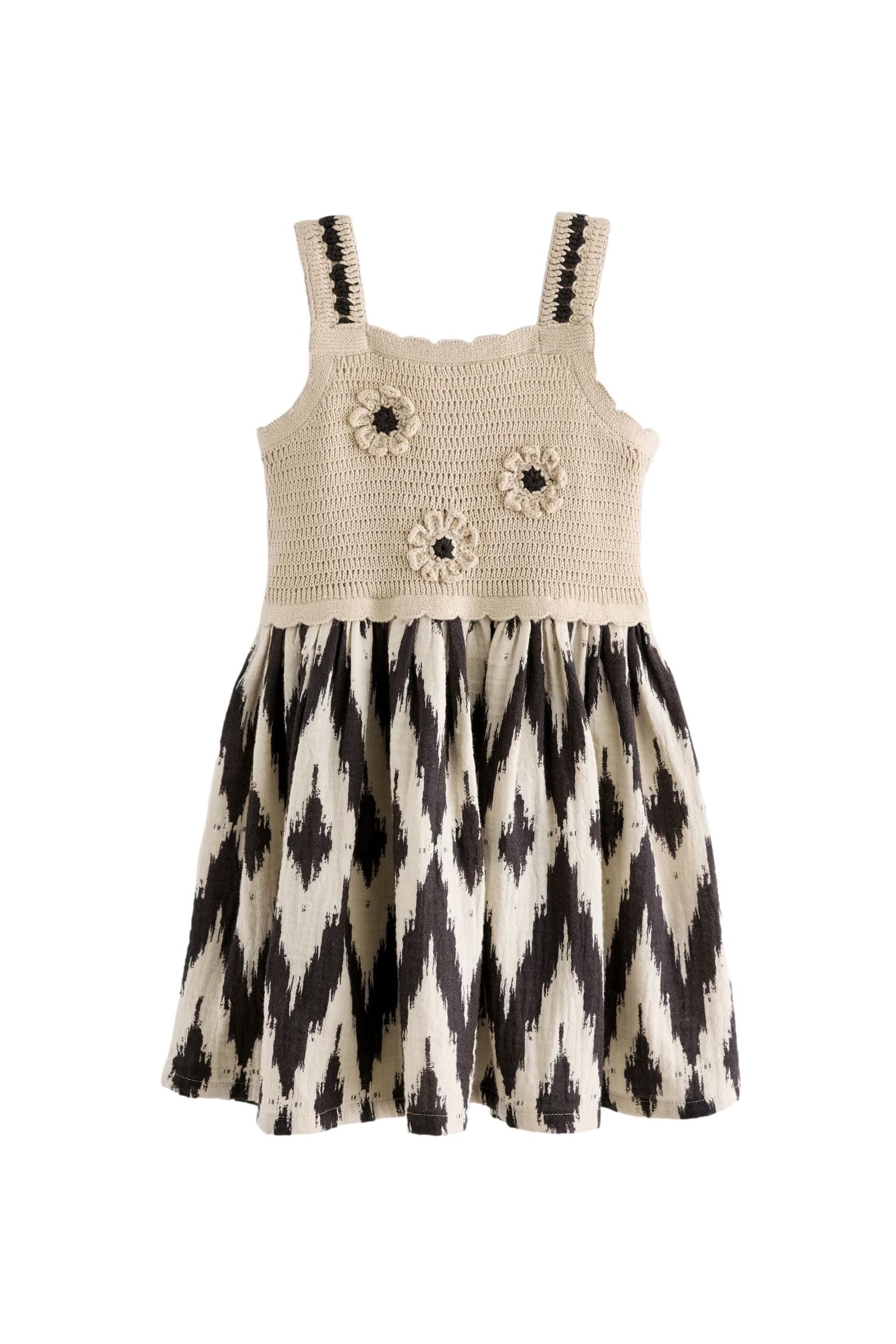 Black/White Crochet Mono Dress (3mths-7yrs)