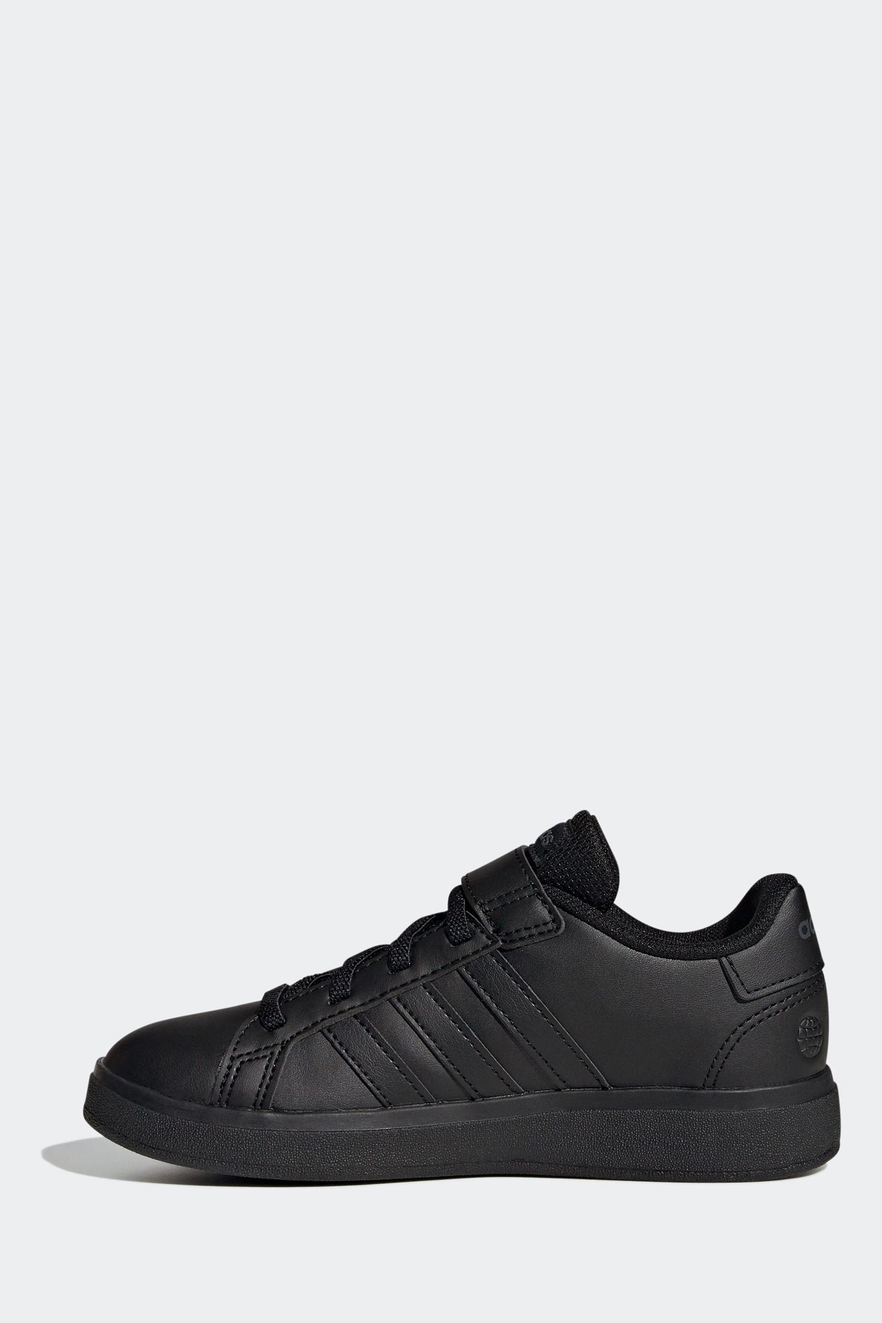 Black adidas Sportswear Grand Court Elastic Lace And Top Strap Trainers