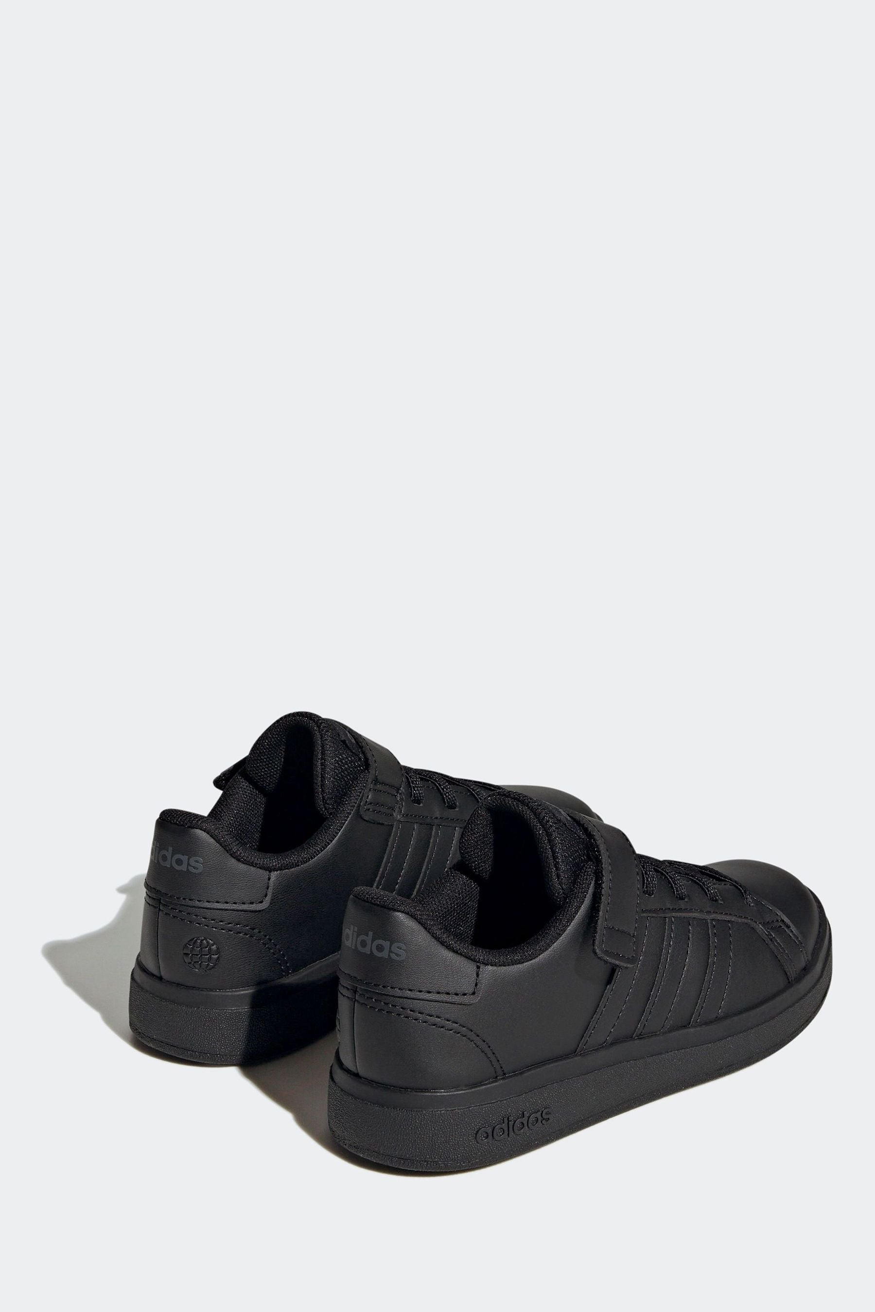 Black adidas Sportswear Grand Court Elastic Lace And Top Strap Trainers