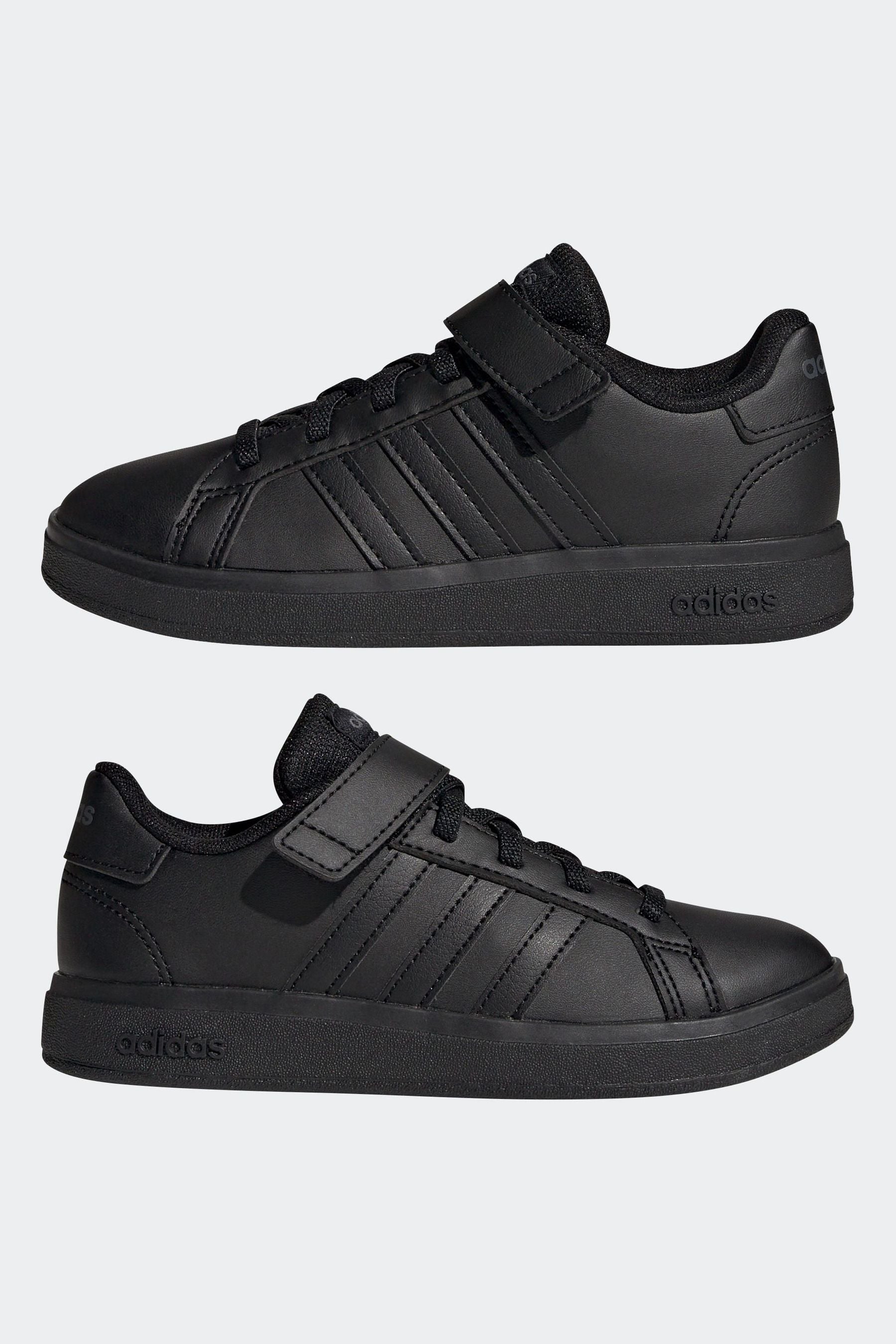 Black adidas Sportswear Grand Court Elastic Lace And Top Strap Trainers