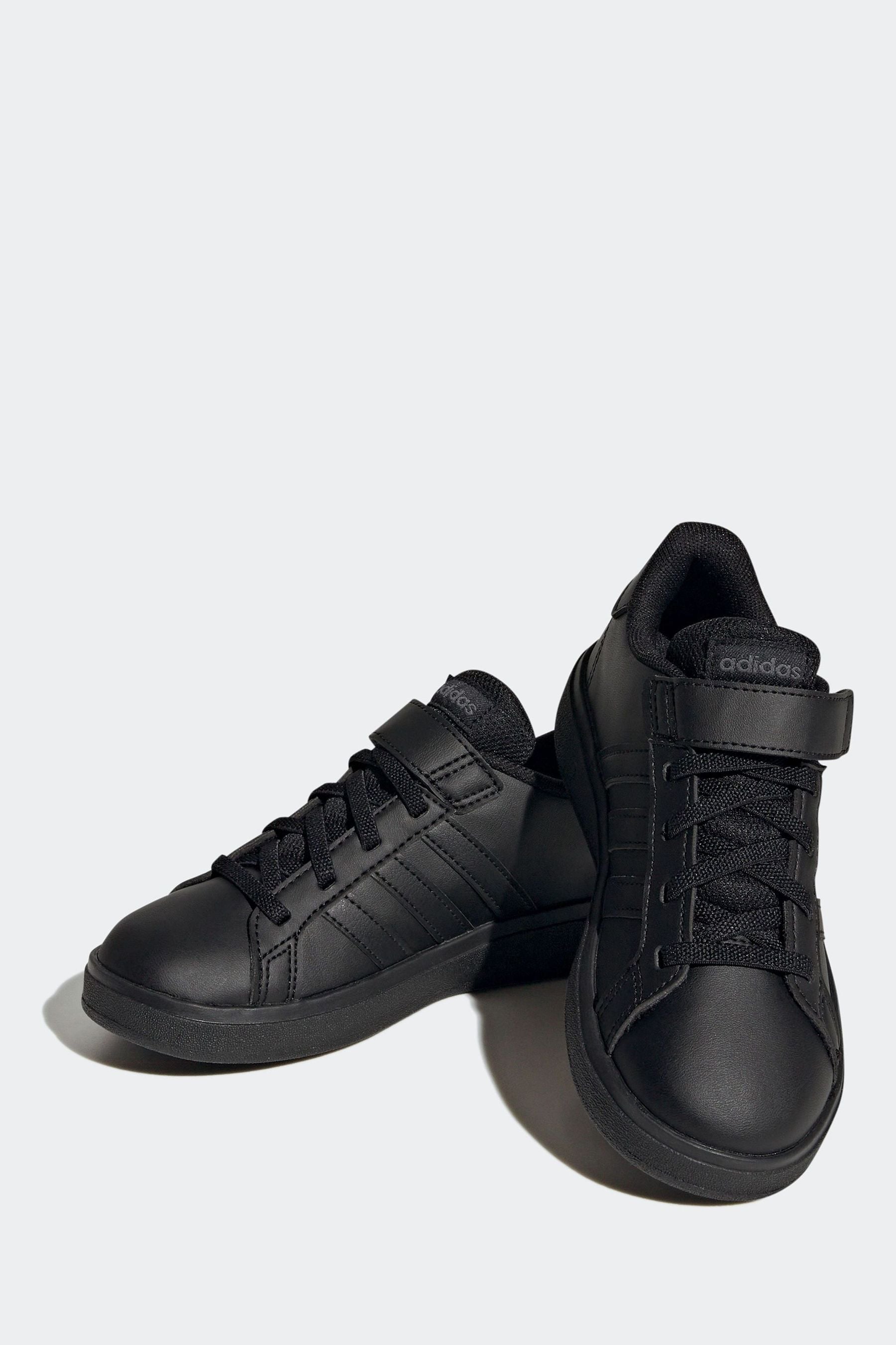 Black adidas Sportswear Grand Court Elastic Lace And Top Strap Trainers