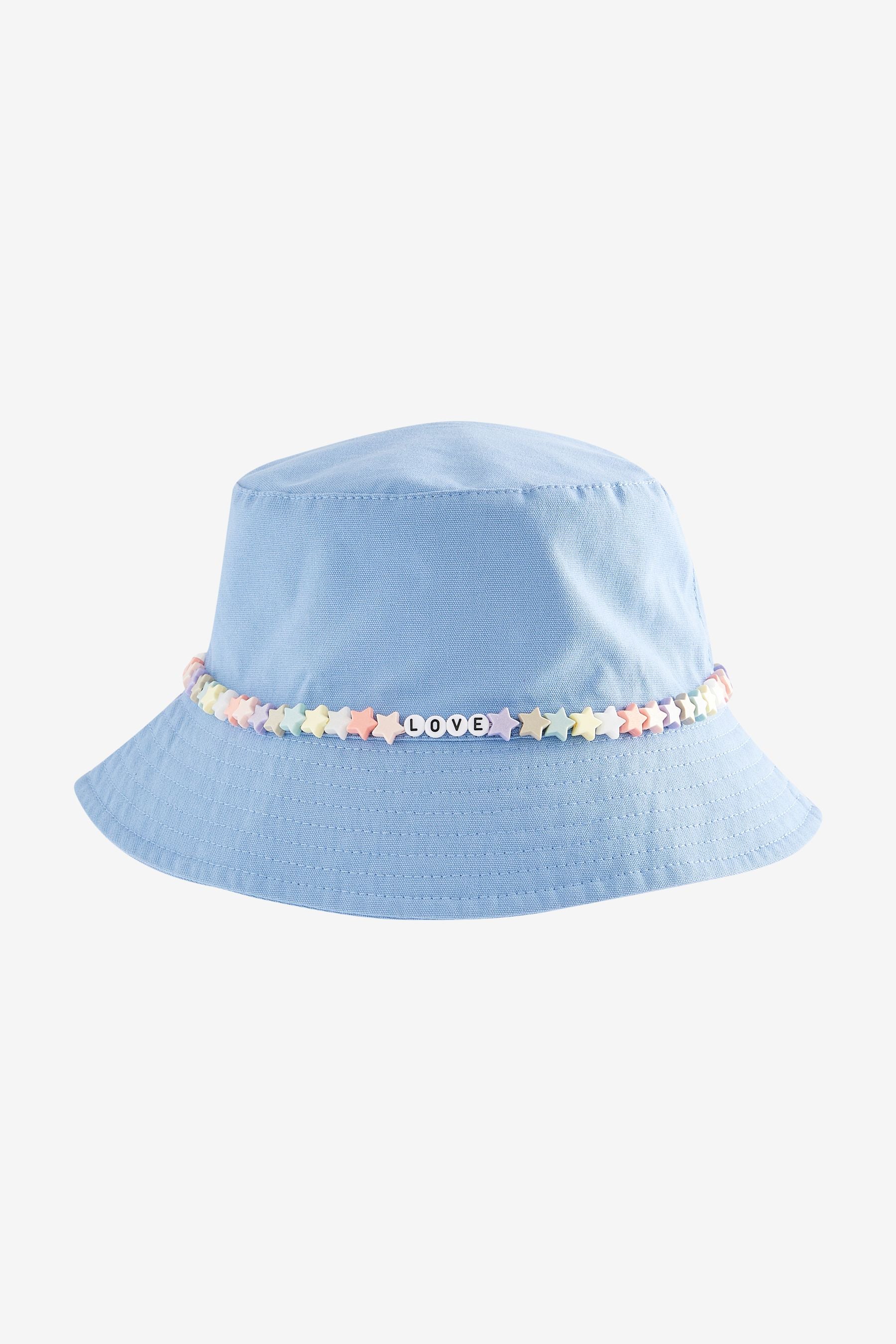 Blue Beaded Bucket Hat (3-16yrs)