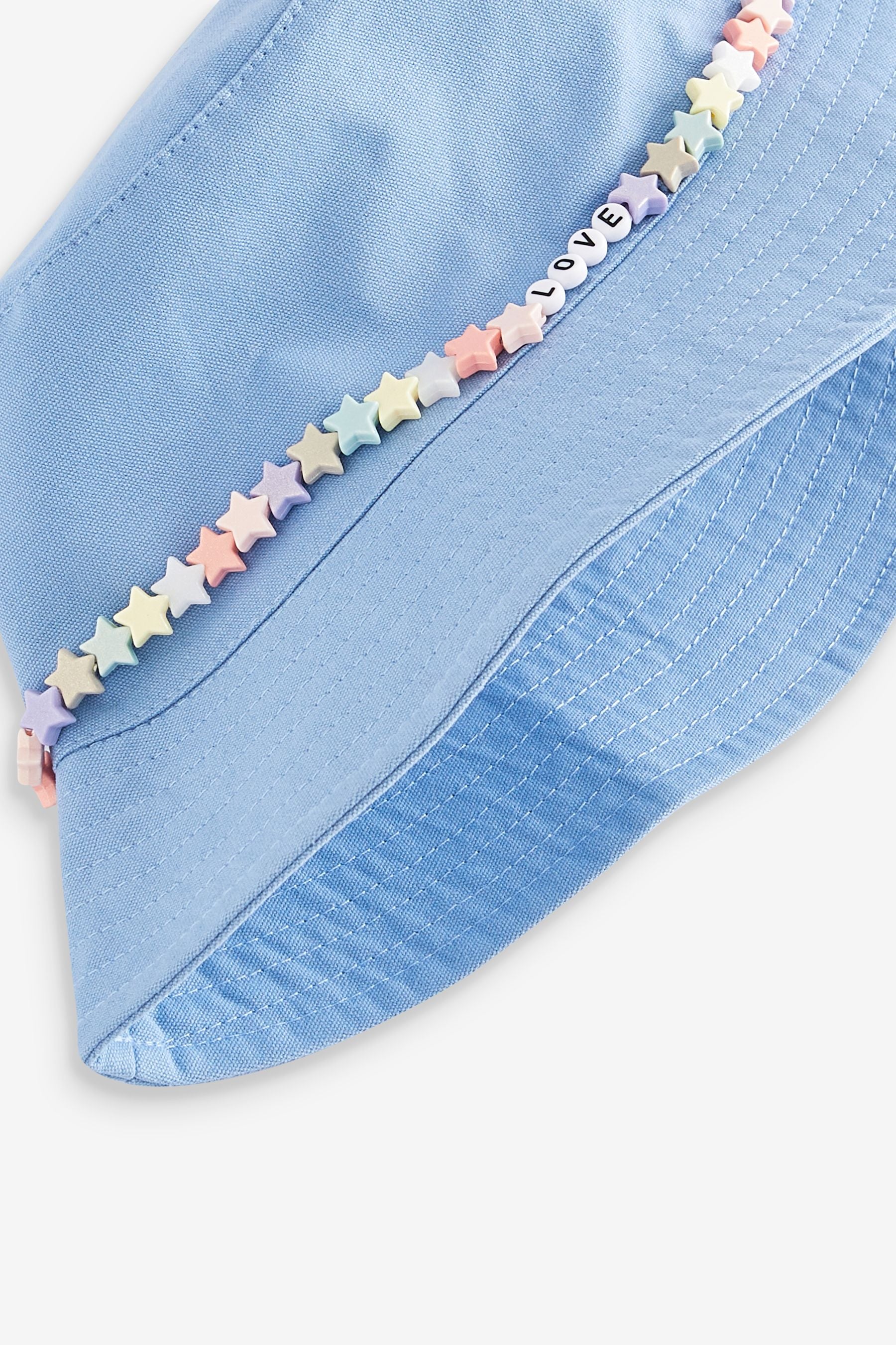 Blue Beaded Bucket Hat (3-16yrs)