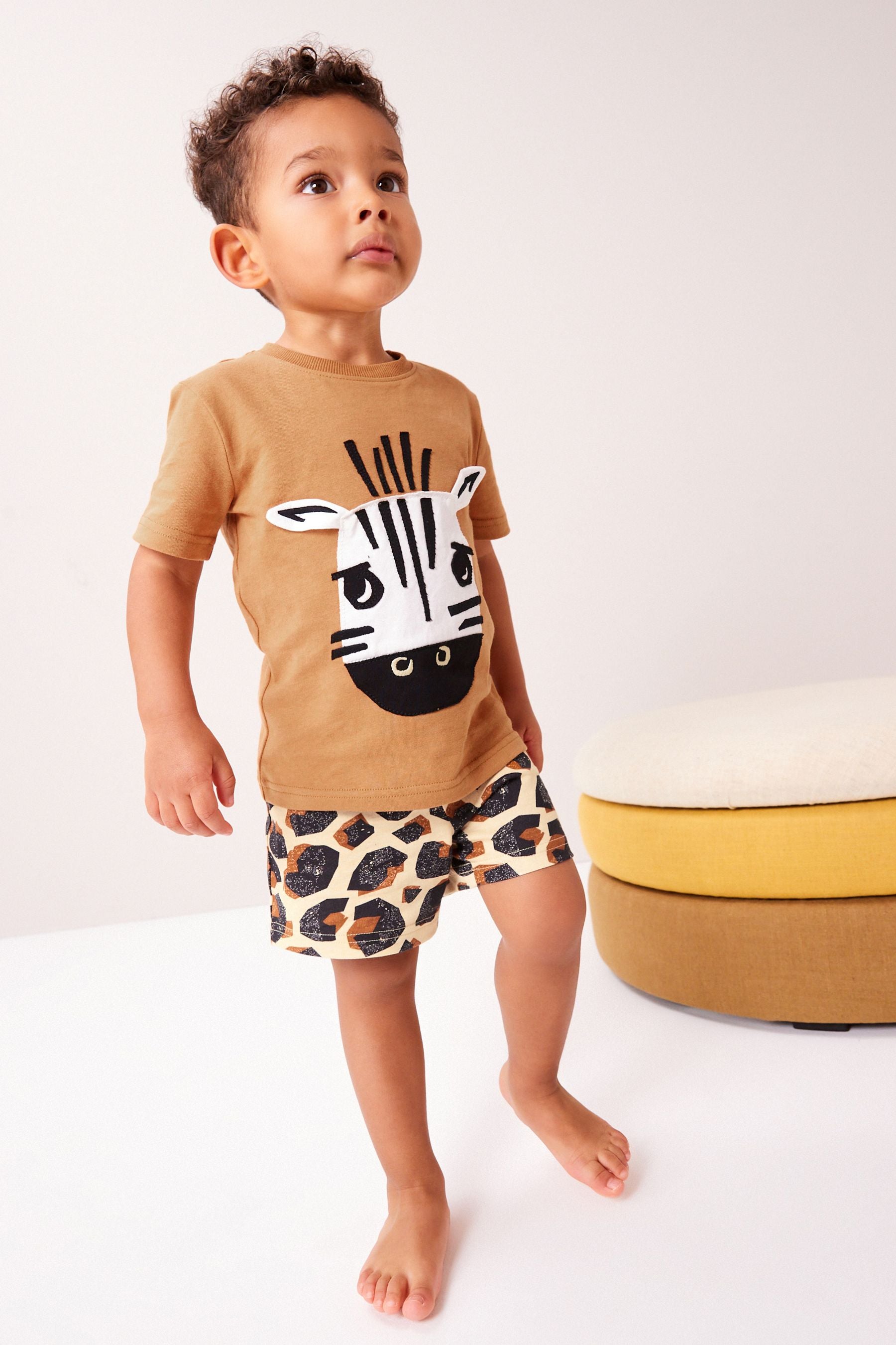 Animal Print 100% Cotton Short Pyjamas 2 Pack (9mths-8yrs)