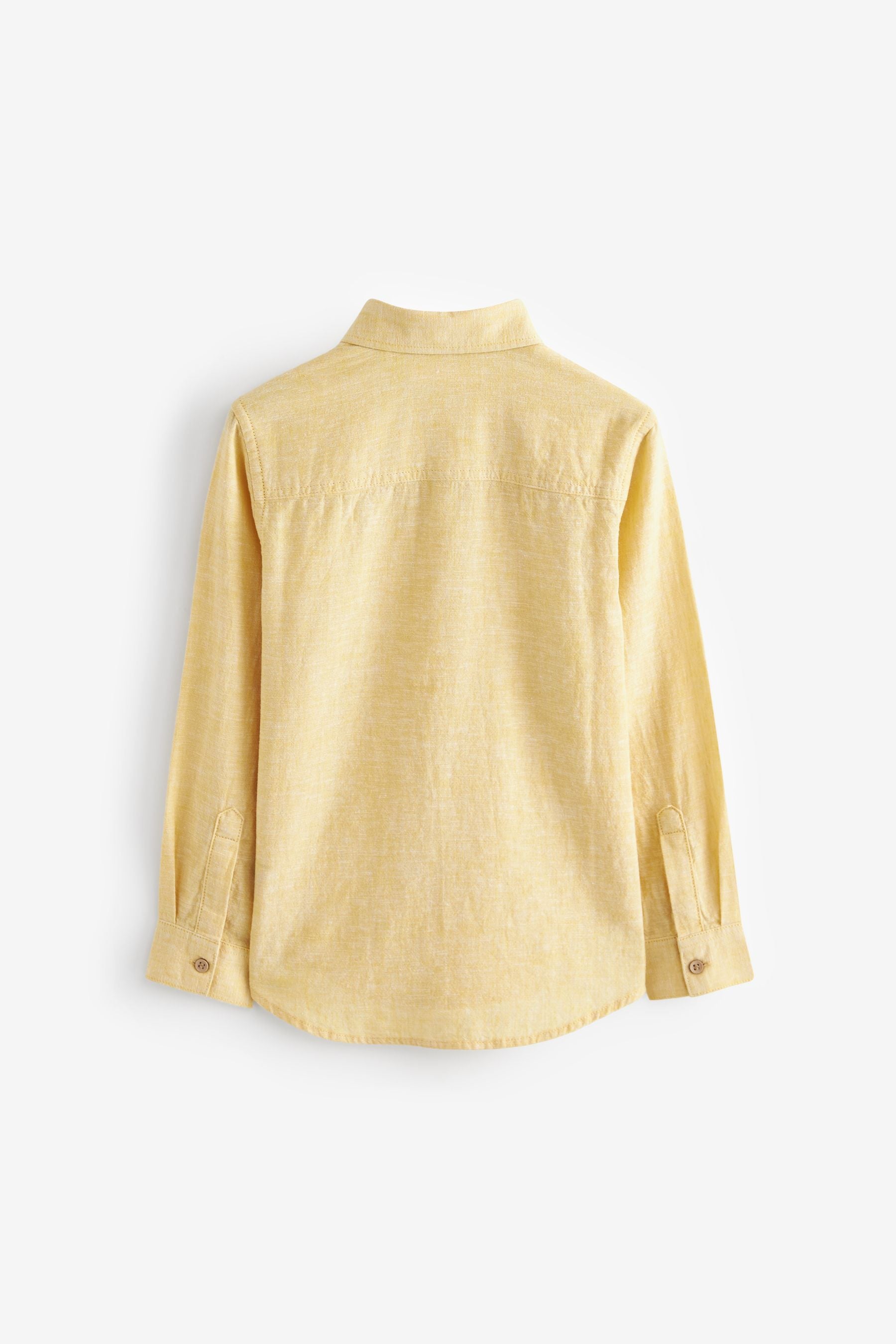 Yellow Linen Blend Long Sleeve Shirt (3-16yrs)