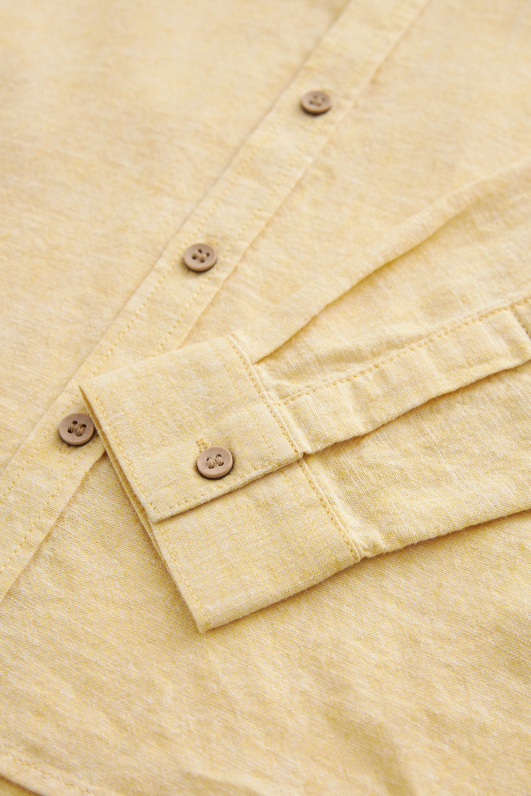 Yellow Linen Blend Long Sleeve Shirt (3-16yrs)