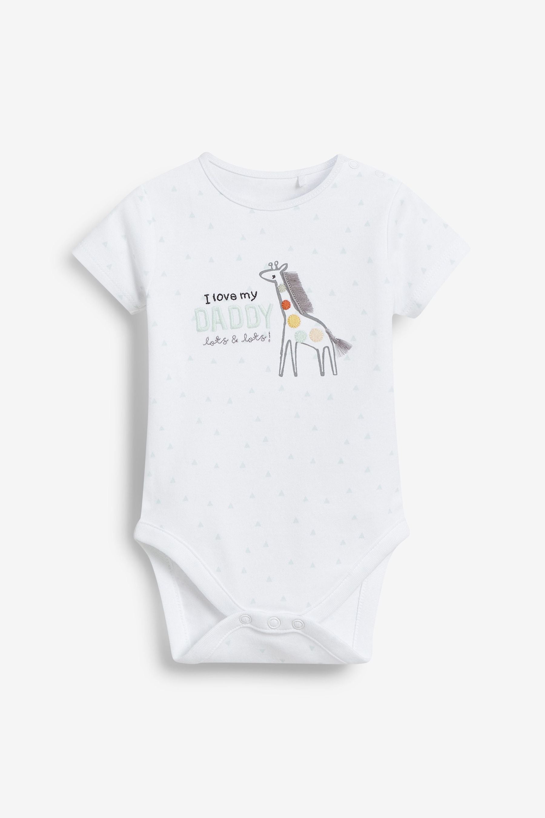 Daddy Giraffe Family Short Sleeve Baby Bodysuit