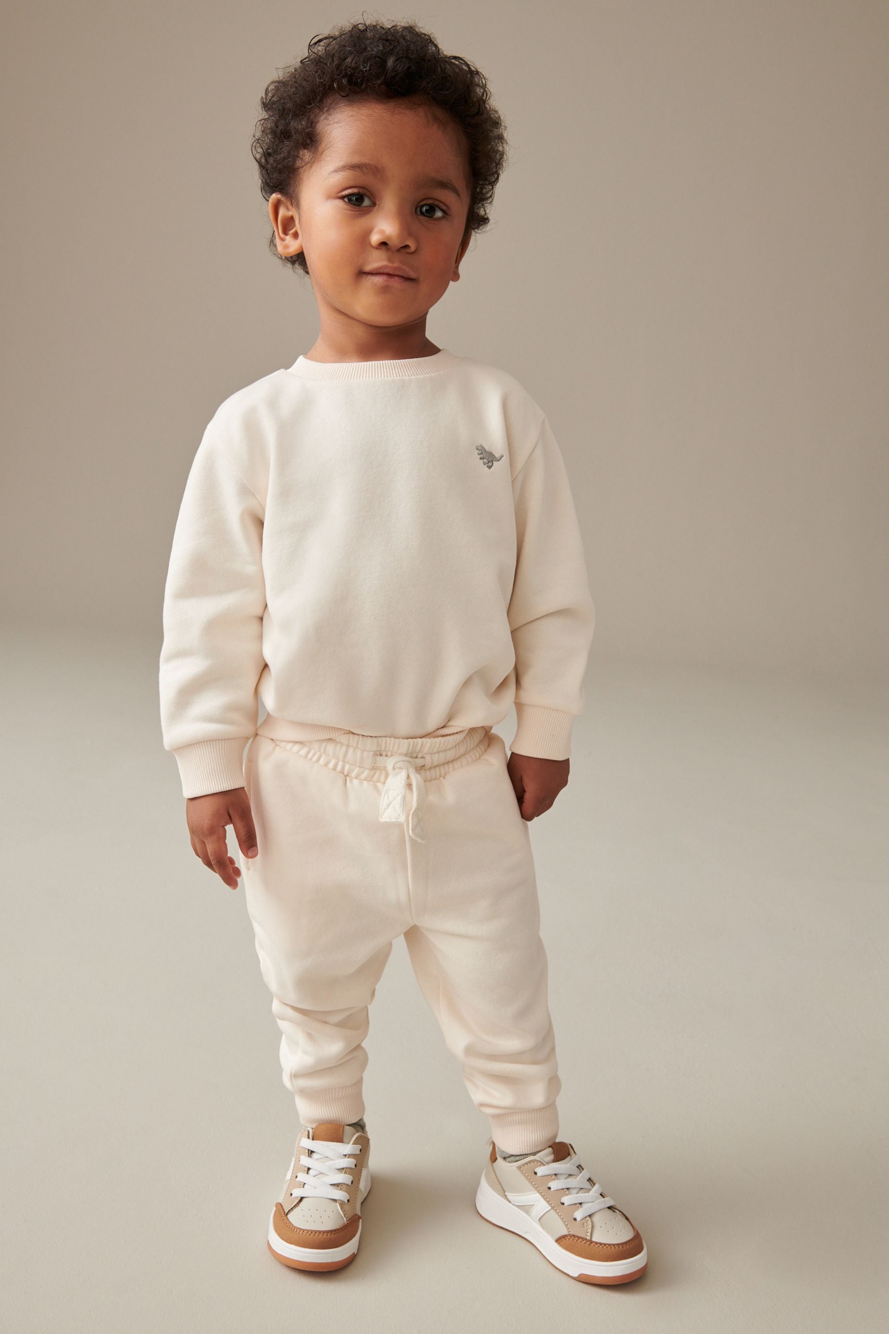 White Ecru Jersey Sweatshirt And Joggers Set (3mths-7yrs)