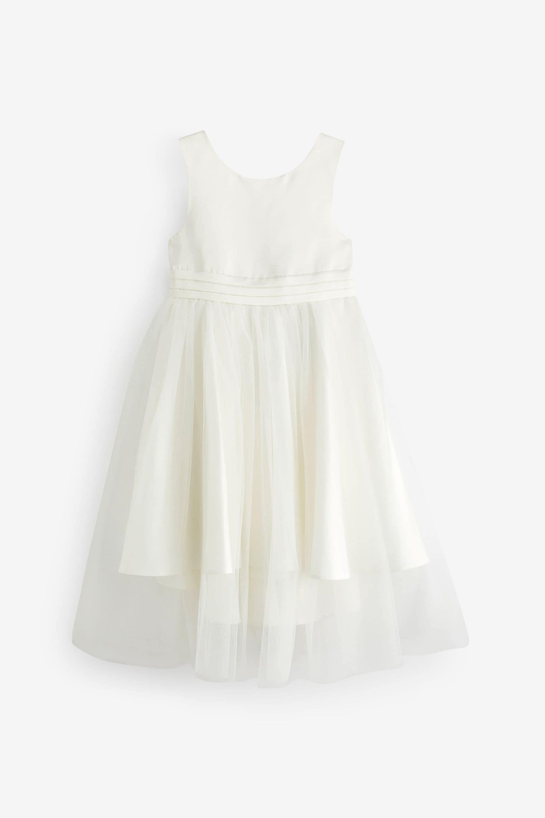 Ivory Cream Flower Girl Bow Dress (3mths-16yrs)