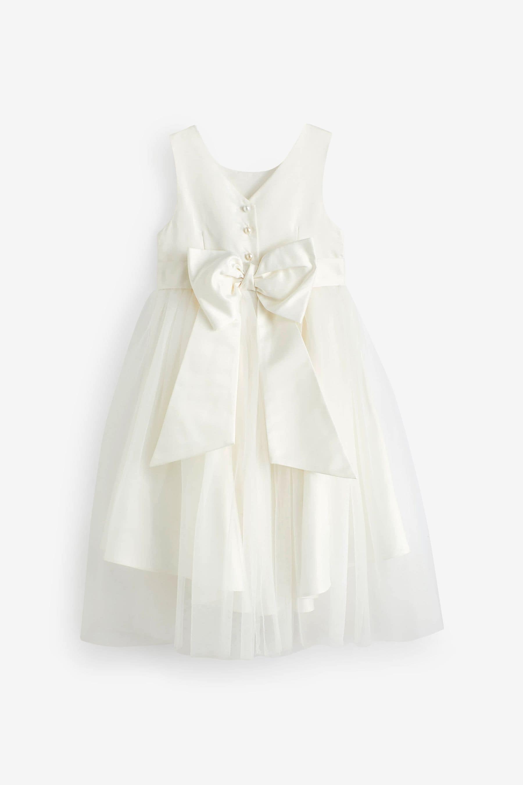 Ivory Cream Flower Girl Bow Dress (3mths-16yrs)