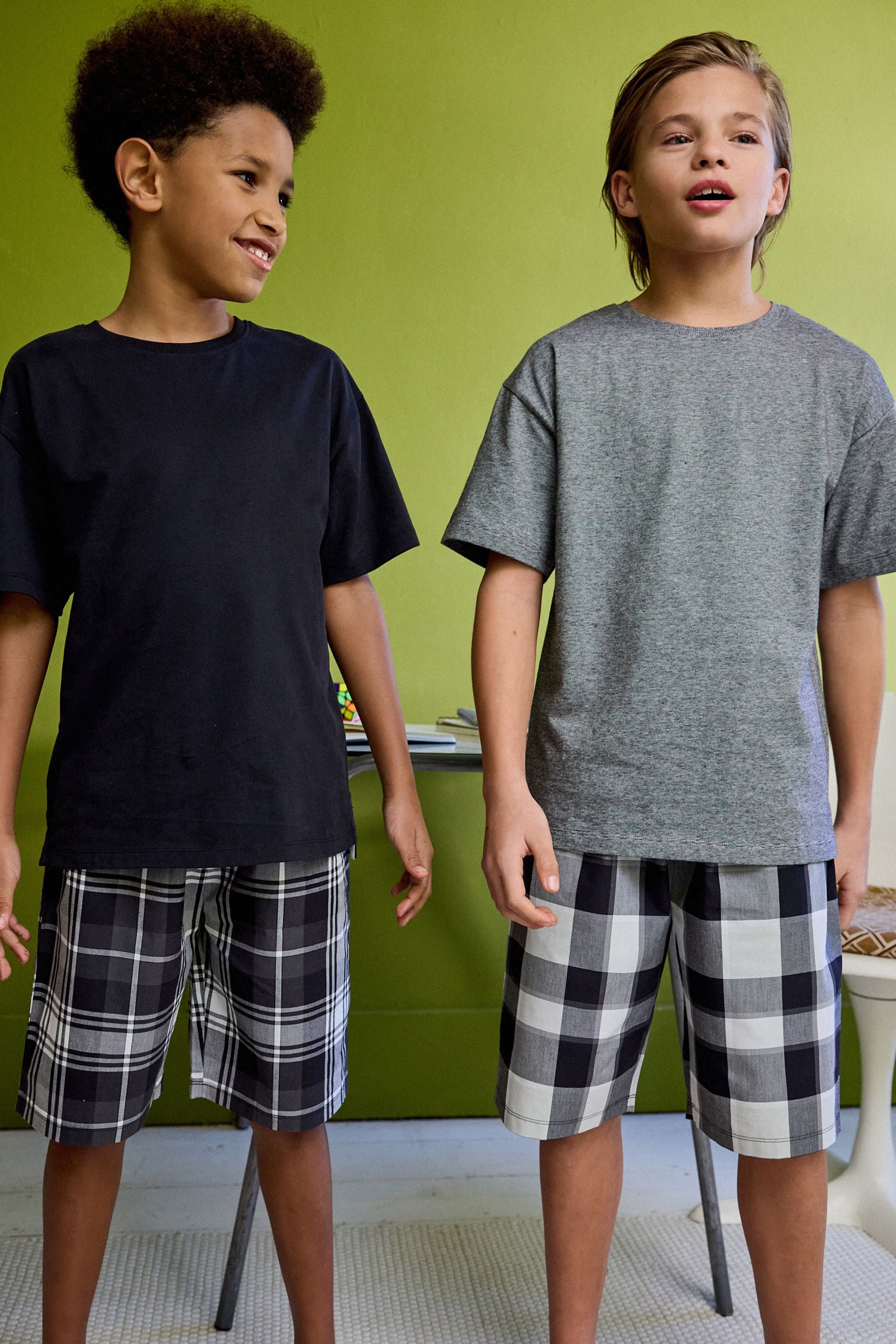 Monochrome 2 Pack Check Woven Bottoms (1.5-16yrs)