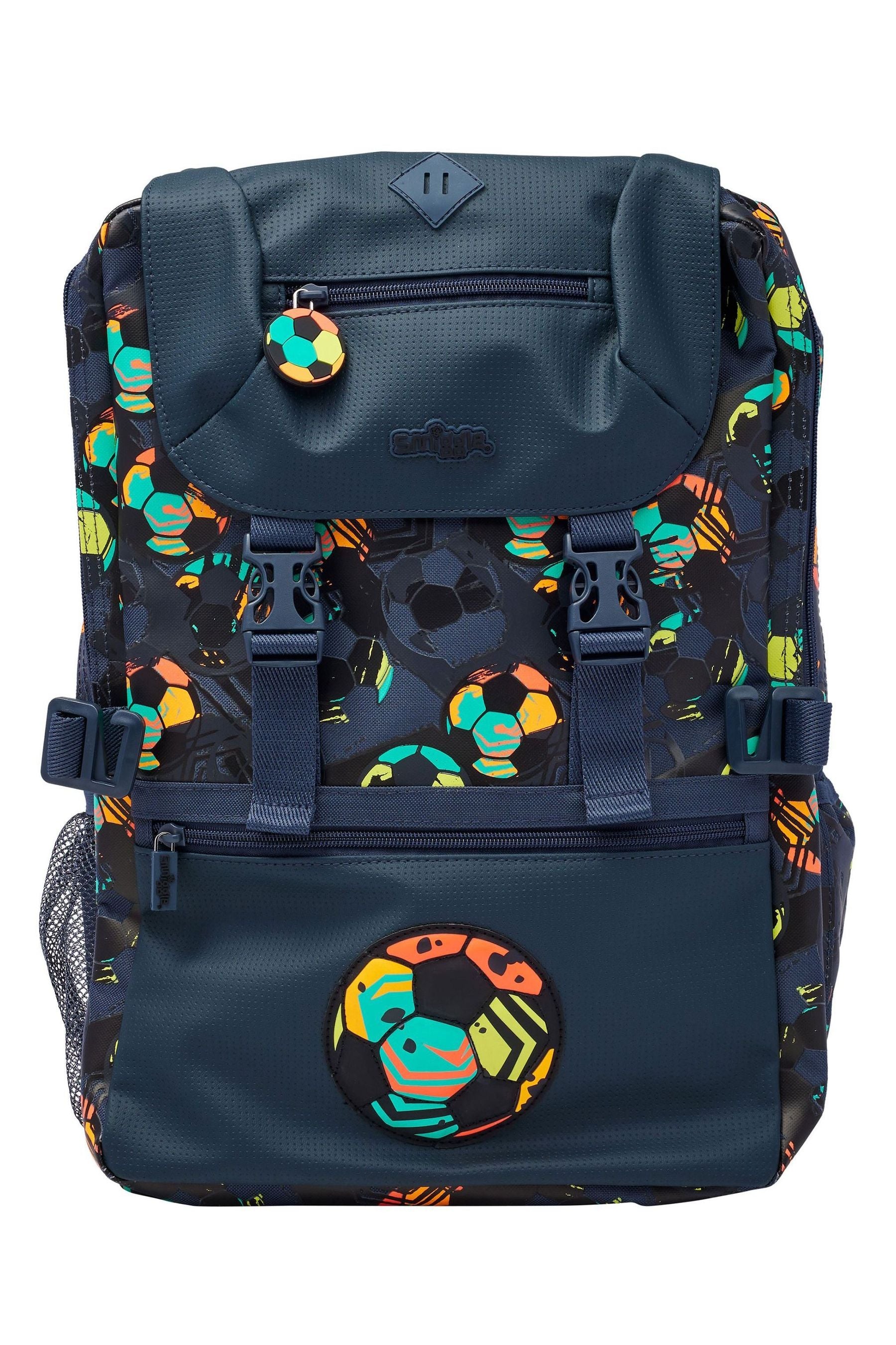 Smiggle Black Wild Side Attach Foldover Backpack