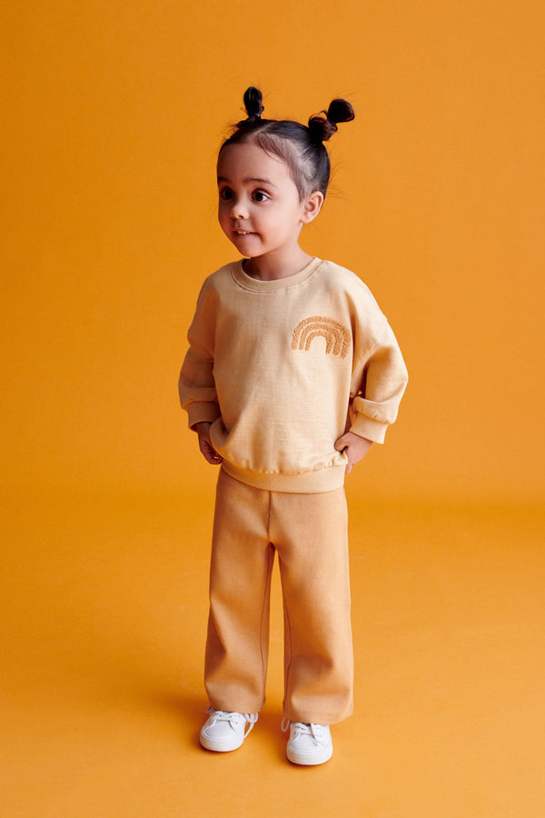 Yellow 2pc Sweatshirt and Wide Leg Trouser Set (3mths-7yrs)