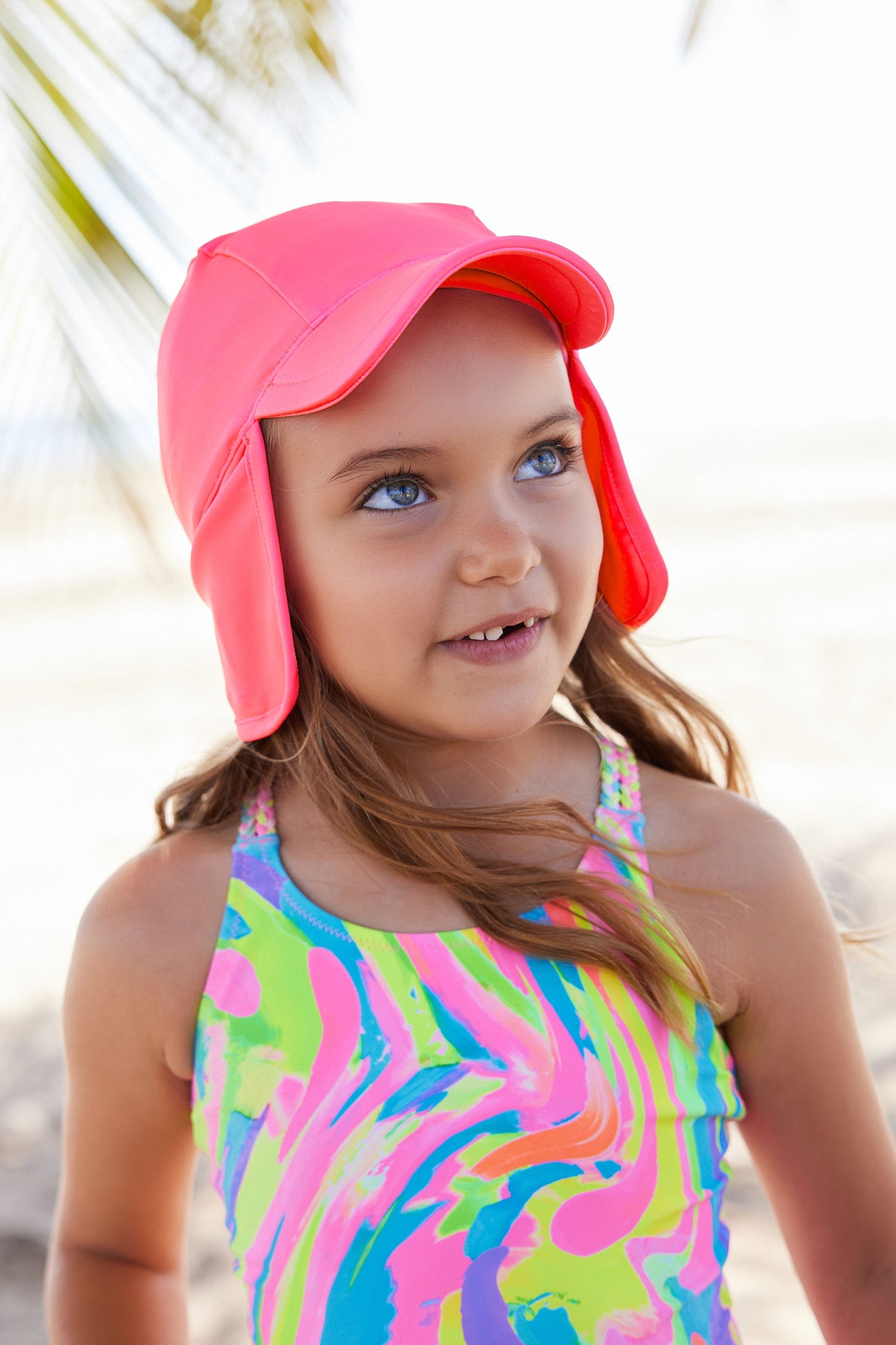 Bright Pink Swim Legionnaire Hat (3mths-10yrs)