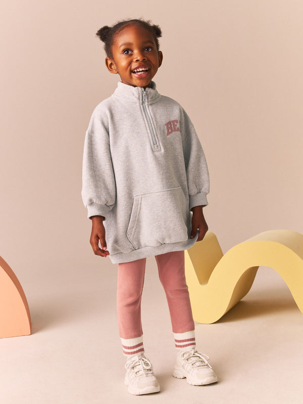 Grey Half Zip Sweater And Leggings Set (3mths-7yrs)