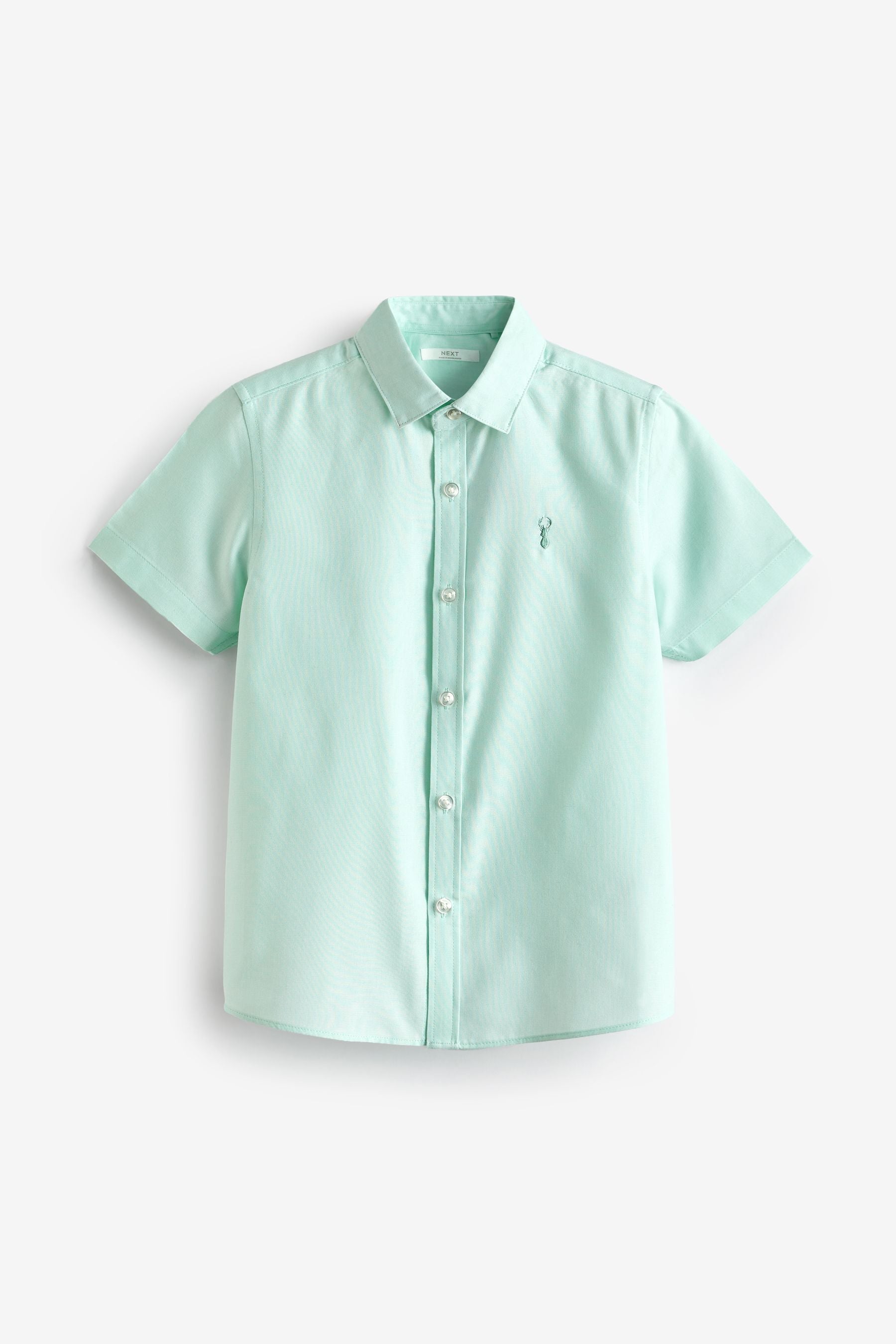 Mint Green Short Sleeve Cotton Rich Oxford Shirt (3-16yrs)