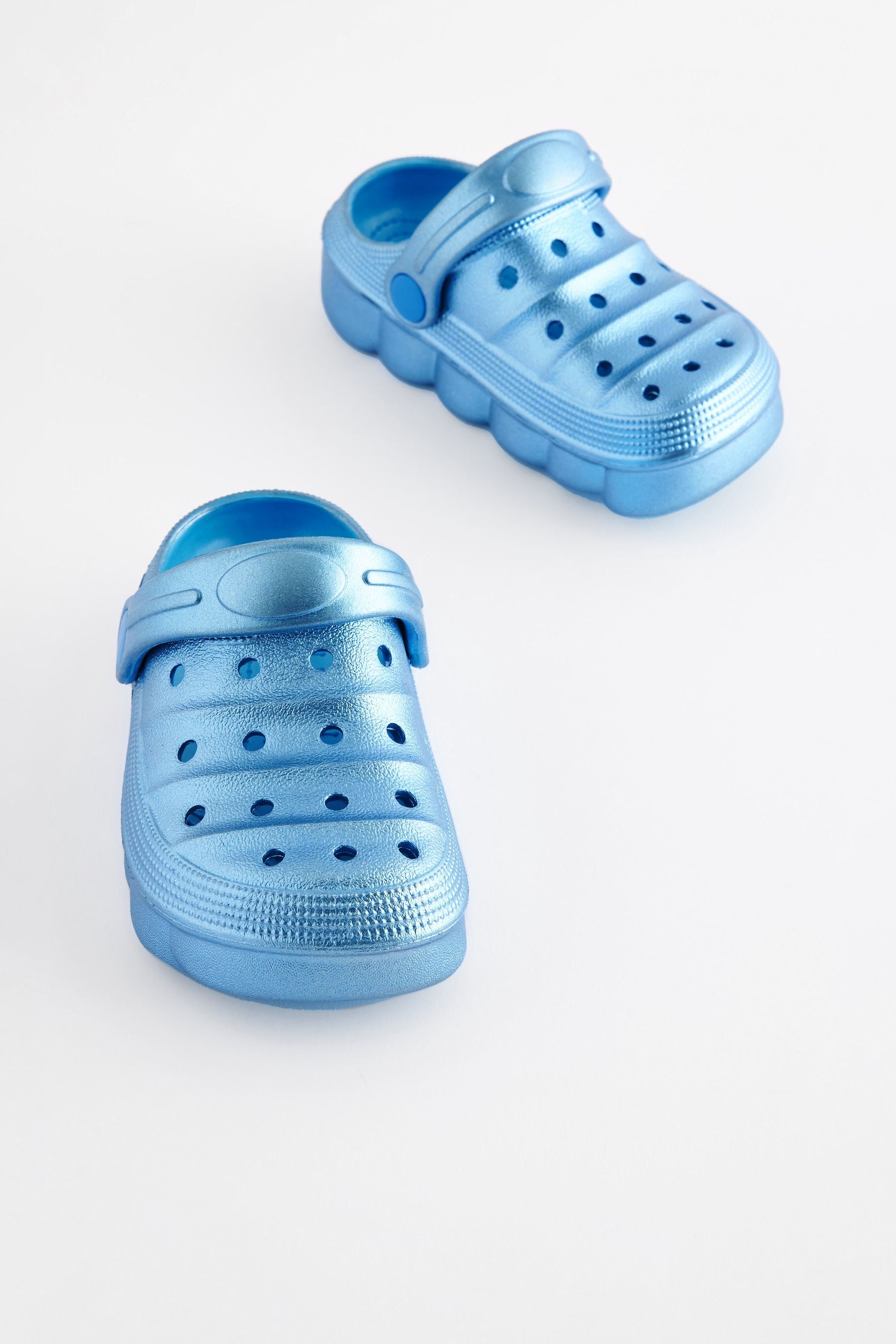 Metallic Blue Clogs