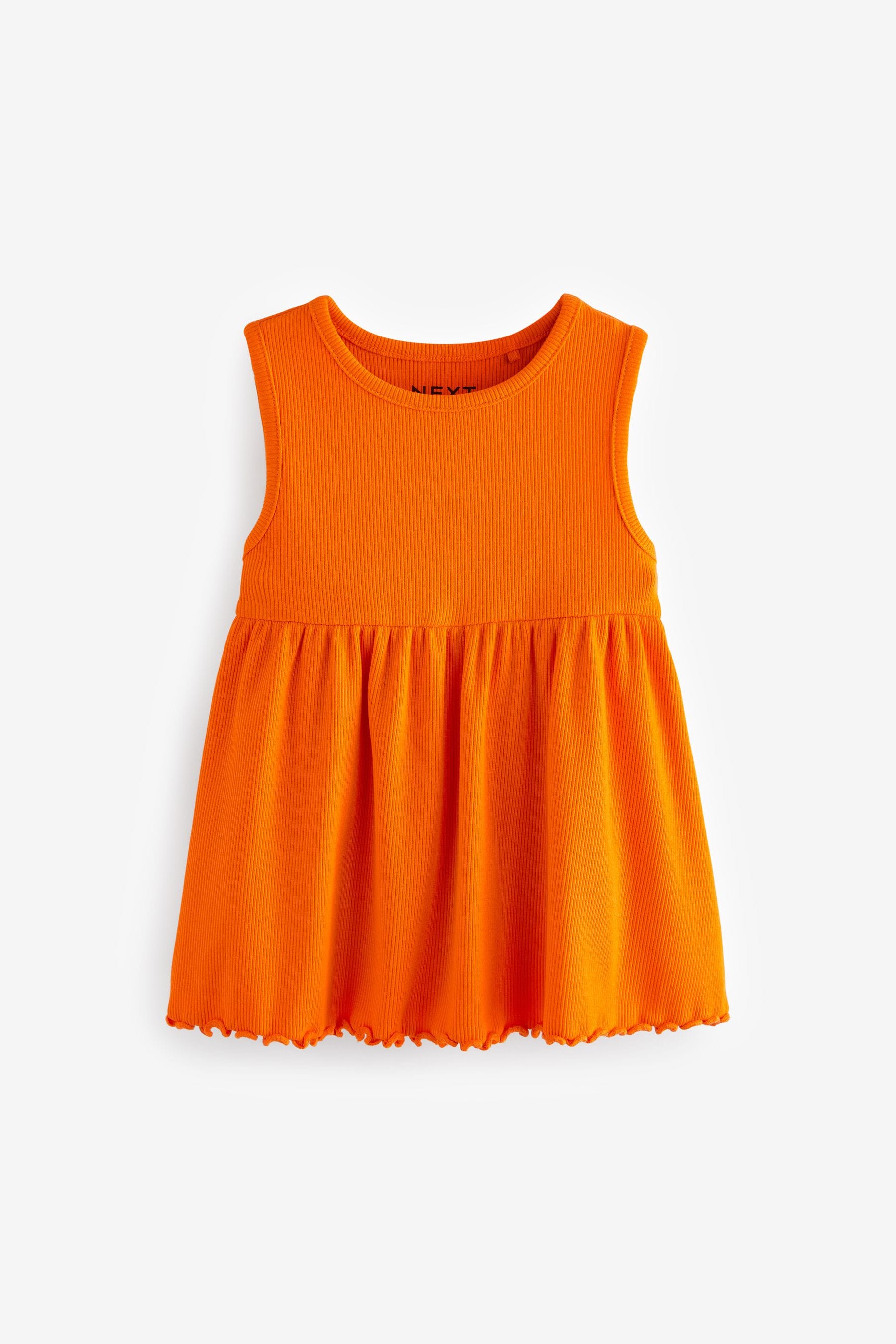 Orange Peplum Ribbed Vest (3mths-7yrs)