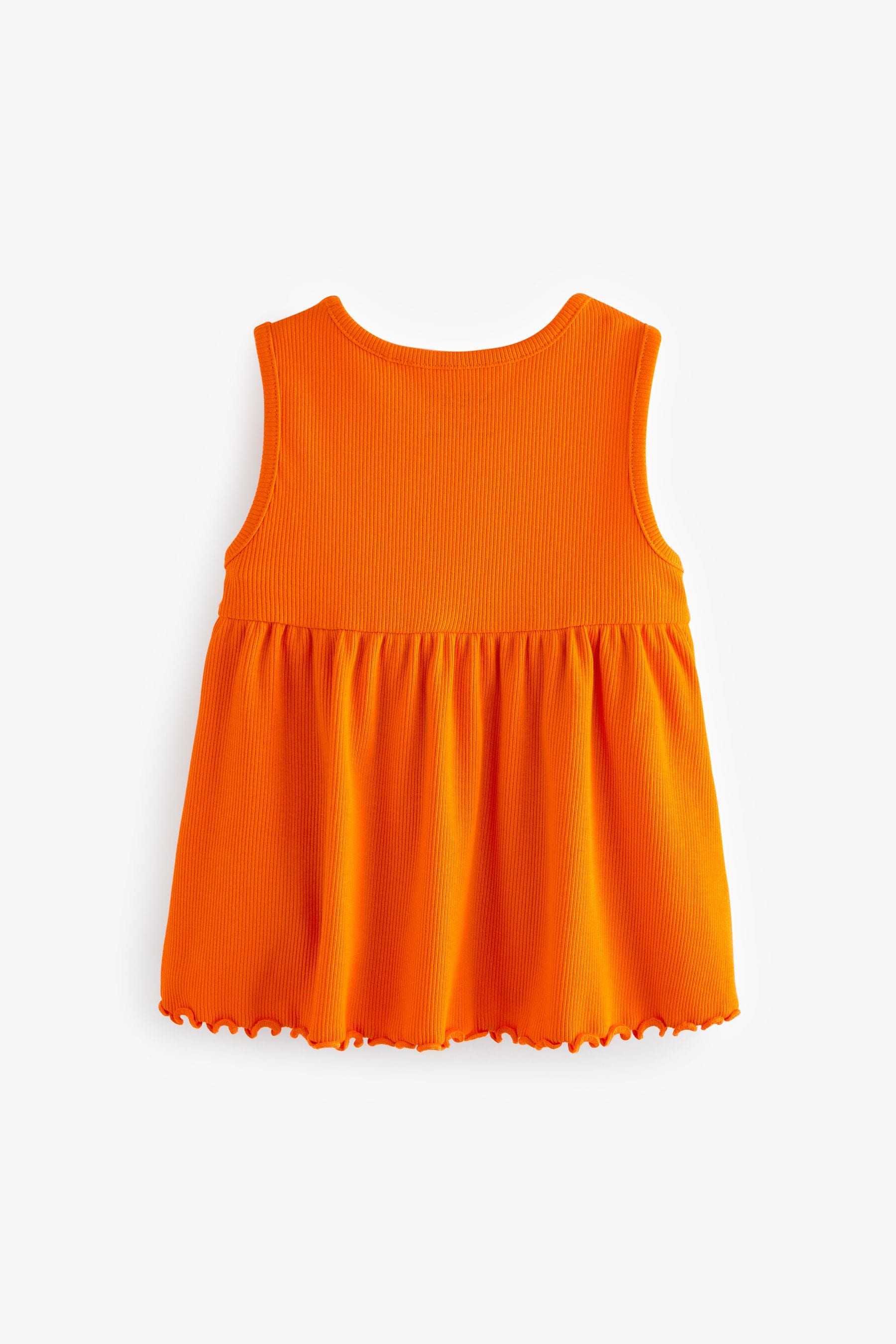 Orange Peplum Ribbed Vest (3mths-7yrs)