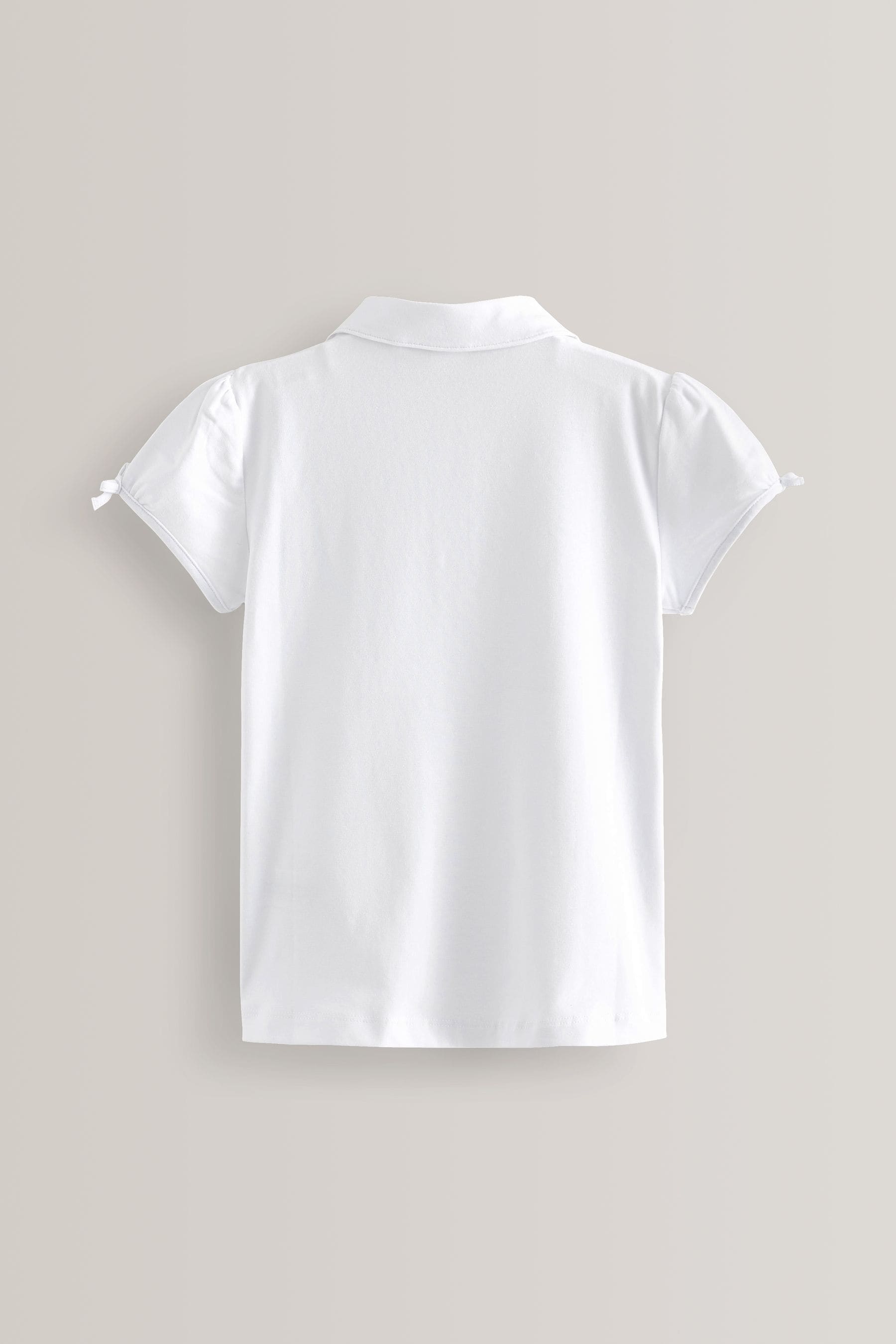 White Cotton Stretch Bow Sleeve Jersey Top (3-16yrs)