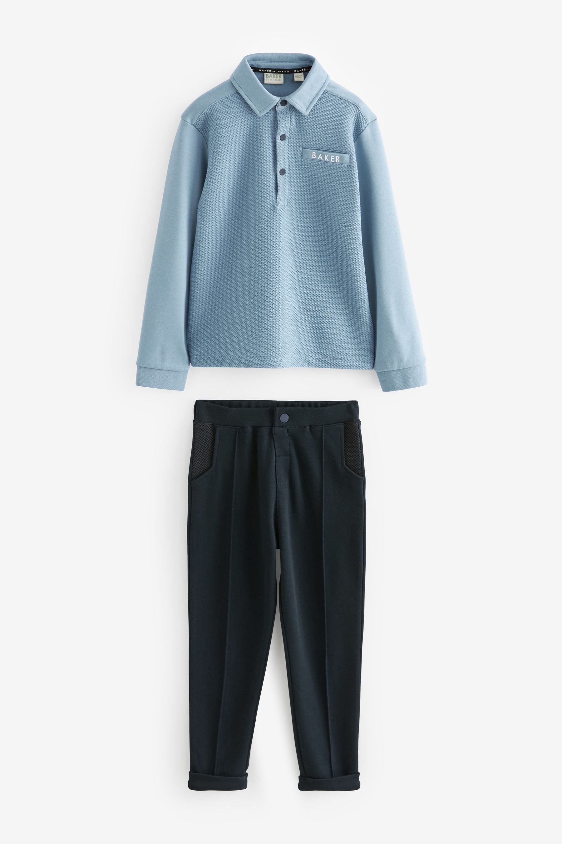 Baker by Ted Baker Textured Polo Shirt and Trousers Set