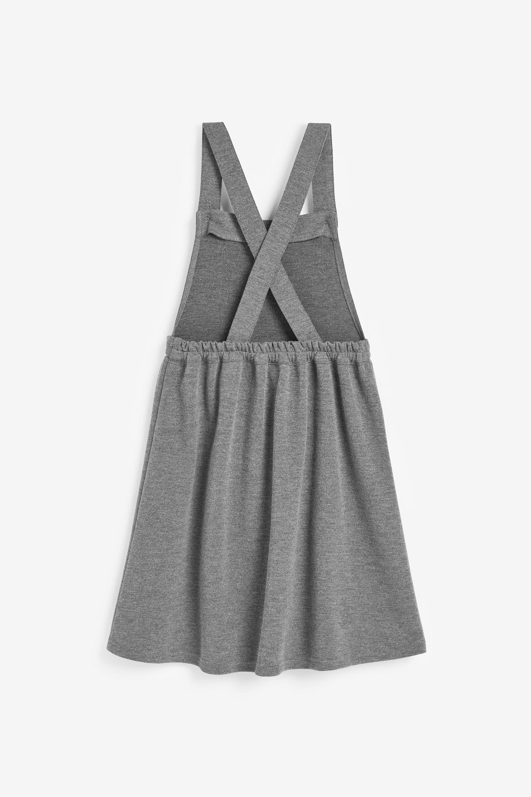 Grey Jersey Stretch Frill Detail School Pinafore (3-14yrs)