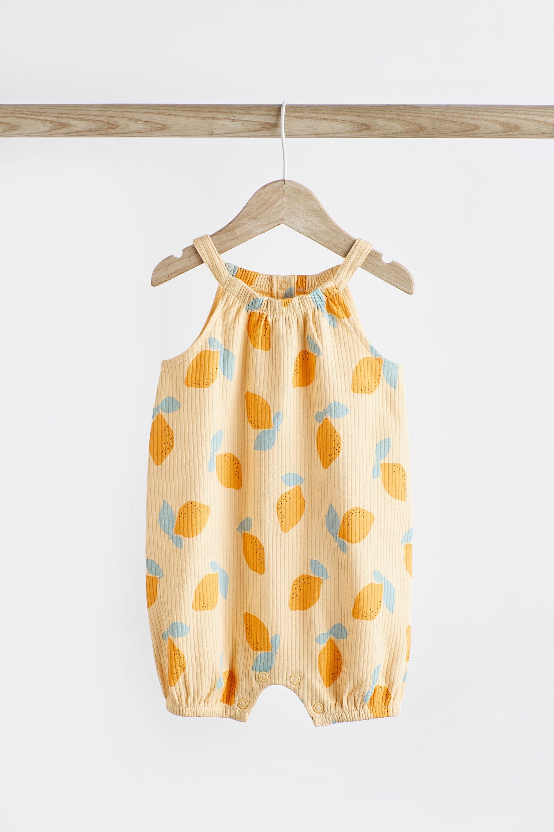 Blue/Yellow Lemon Baby Rompers 2 Pack