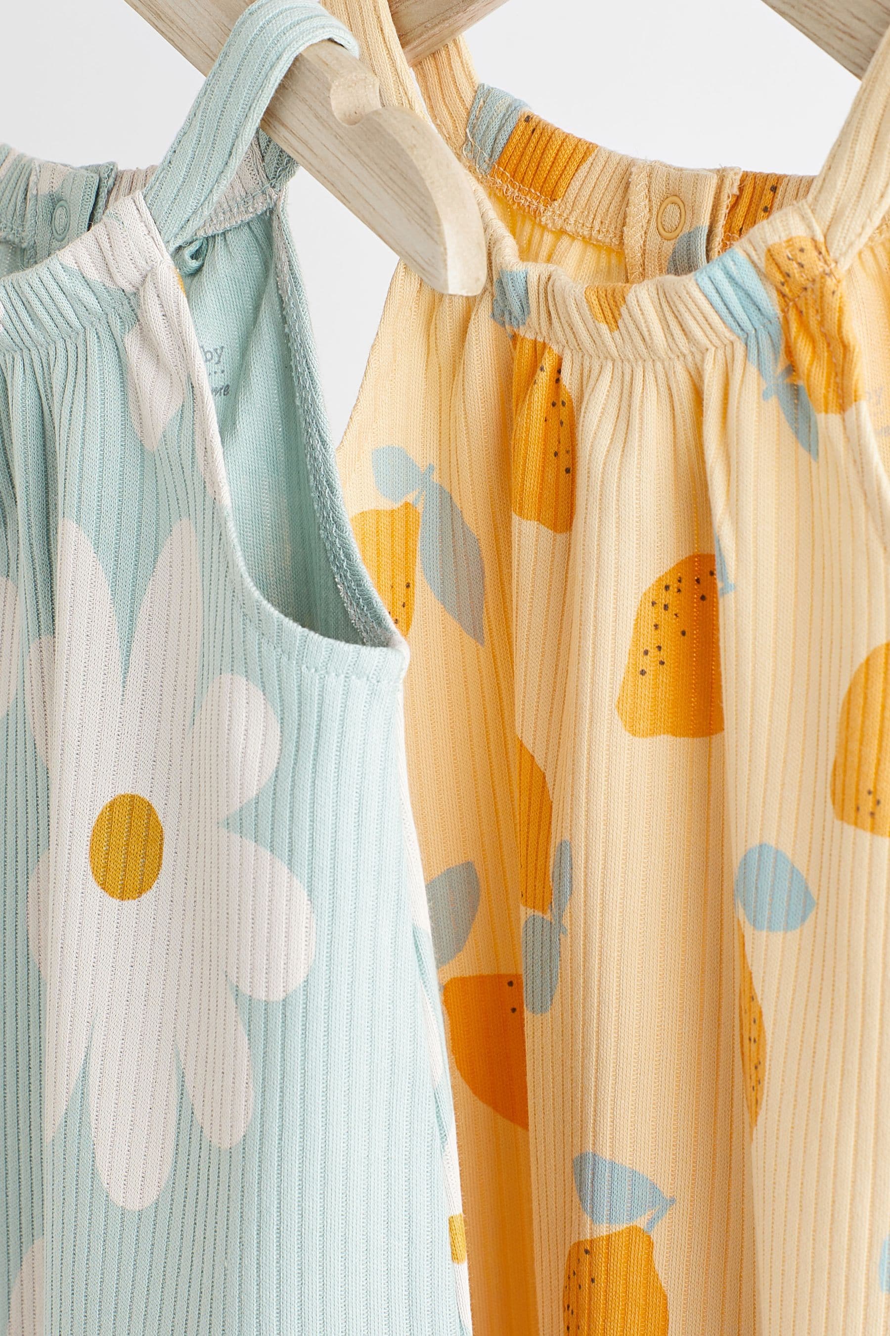 Blue/Yellow Lemon Baby Rompers 2 Pack