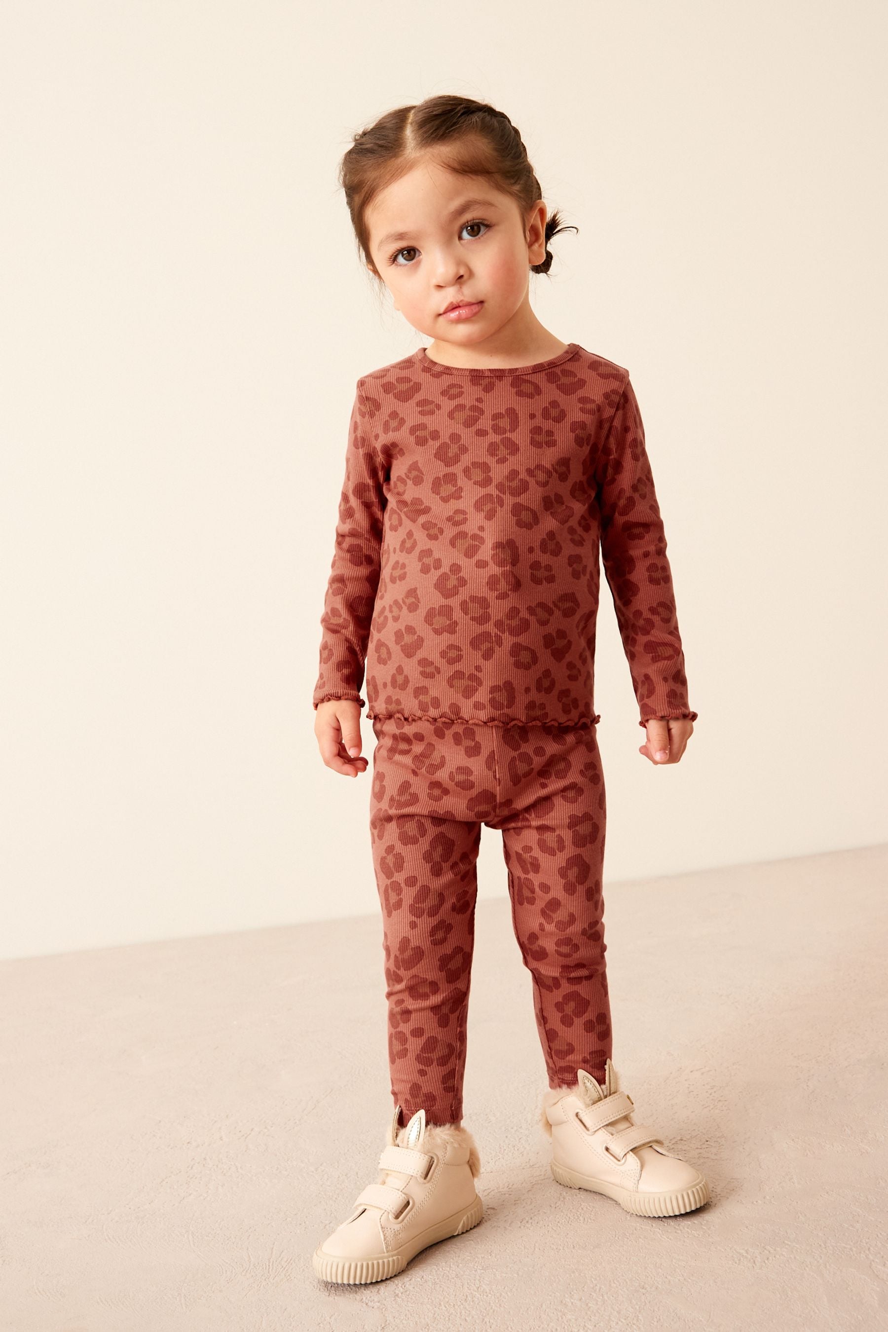 Animal Print Rib Jersey Leggings (3mths-7yrs)