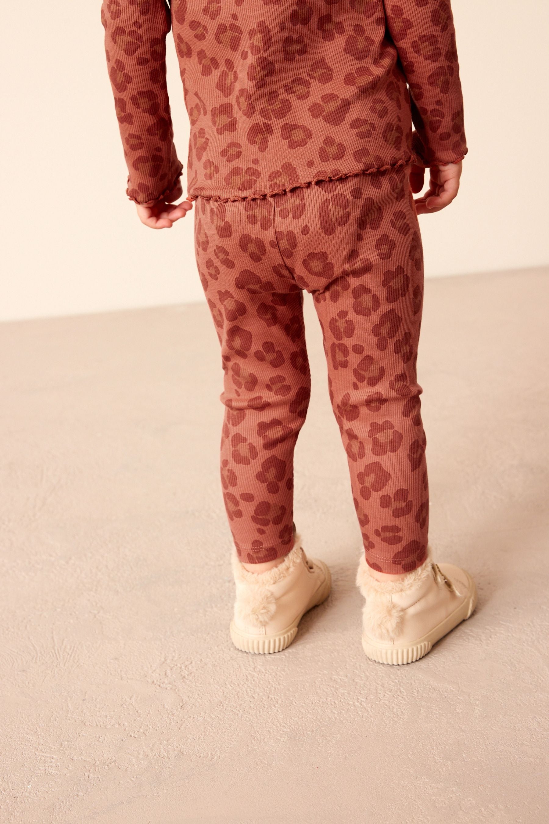 Animal Print Rib Jersey Leggings (3mths-7yrs)