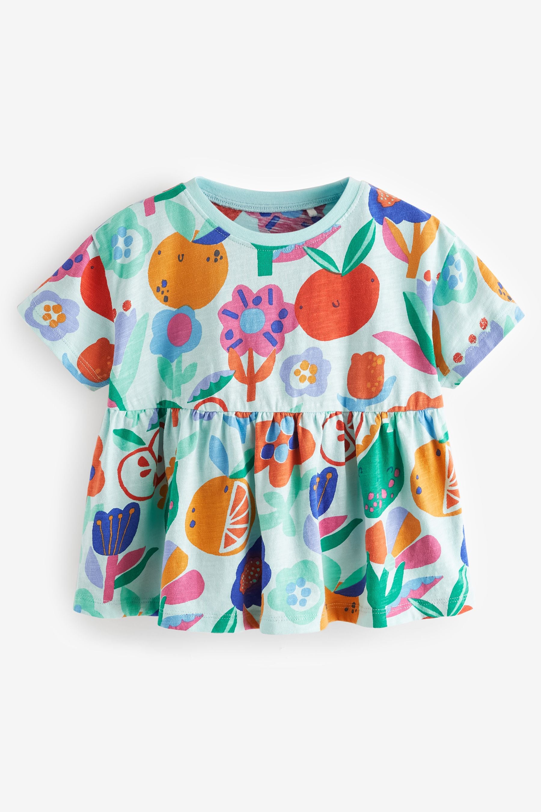 Blue Fruits 100% Cotton Short Sleeve Empire T-Shirt (3mths-7yrs)