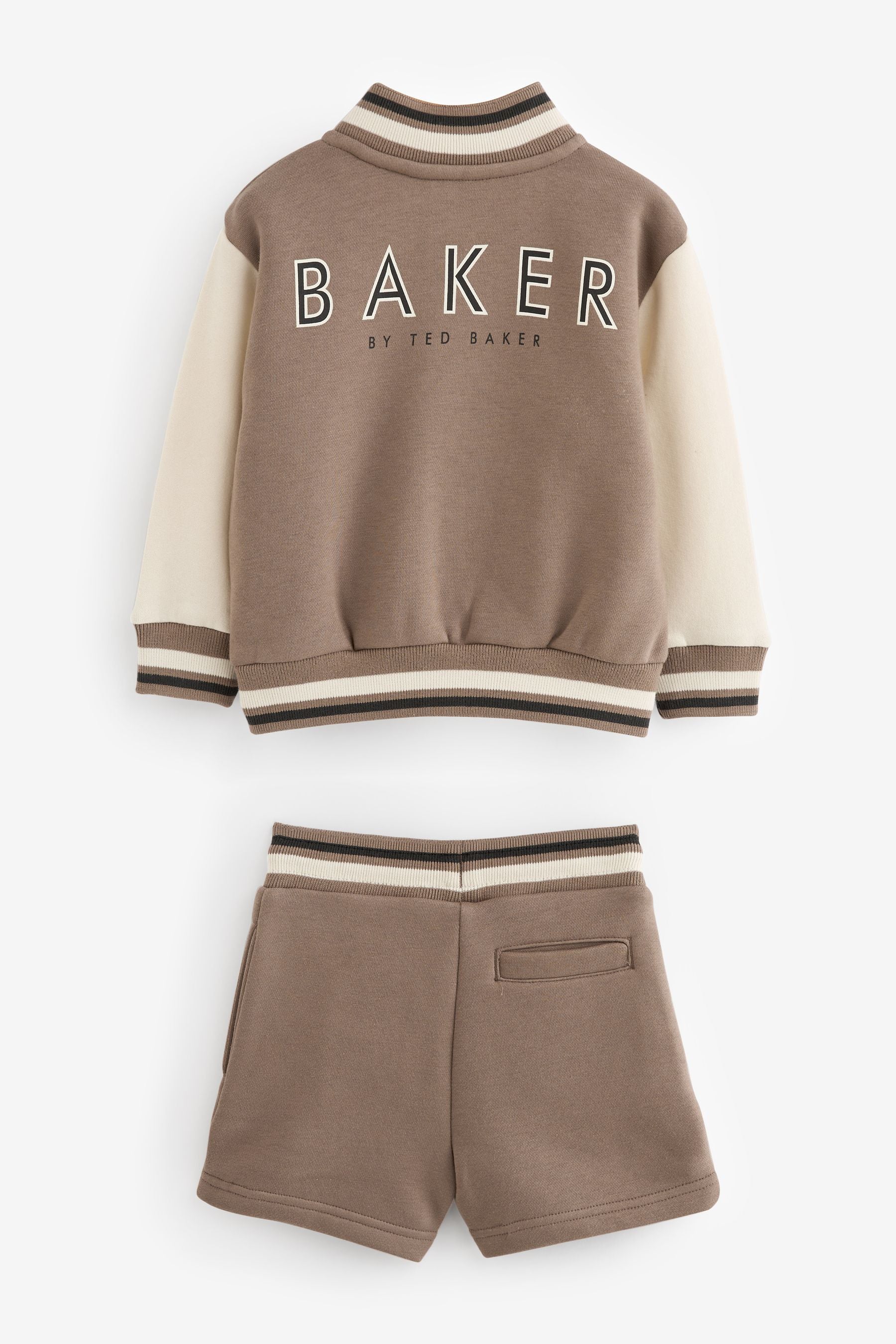 Stone Baker by Ted Baker Varsity Jacket, T-Shirt and Short Set