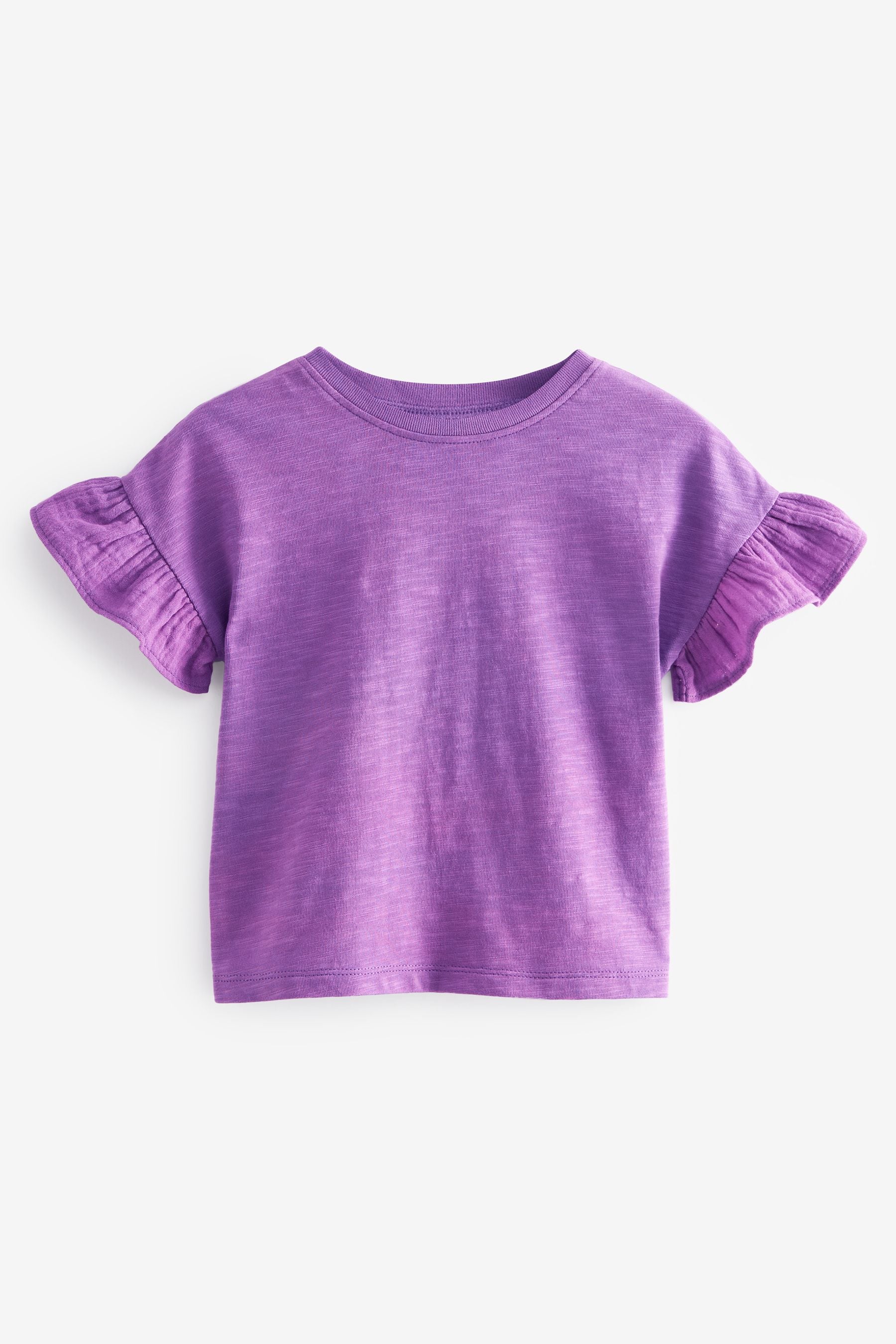 Purple Frill Short Sleeve T-Shirt (3mths-7yrs)