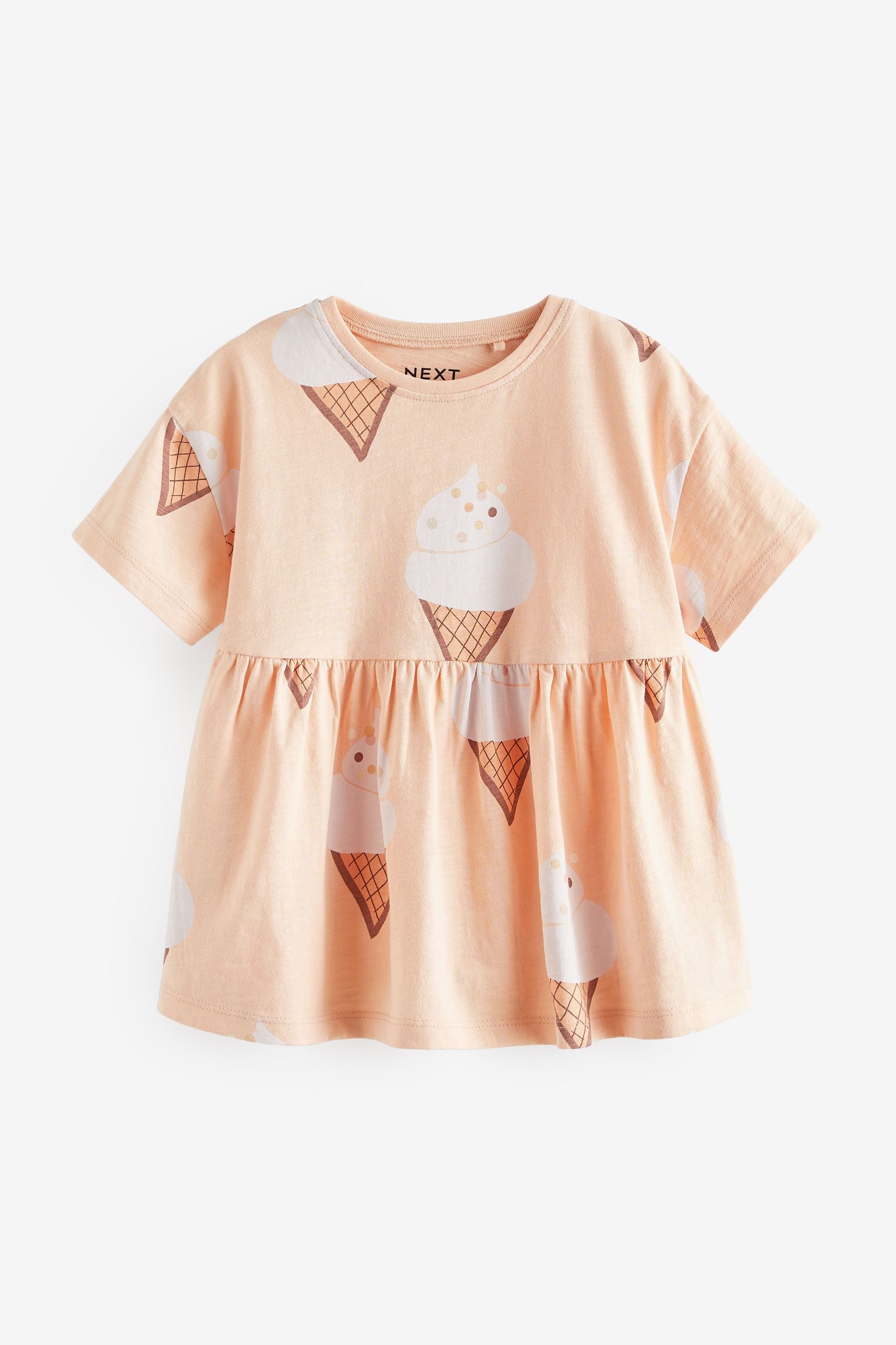 Peach Pink Ice Cream 100% Cotton Short Sleeve Empire T-Shirt (3mths-7yrs)