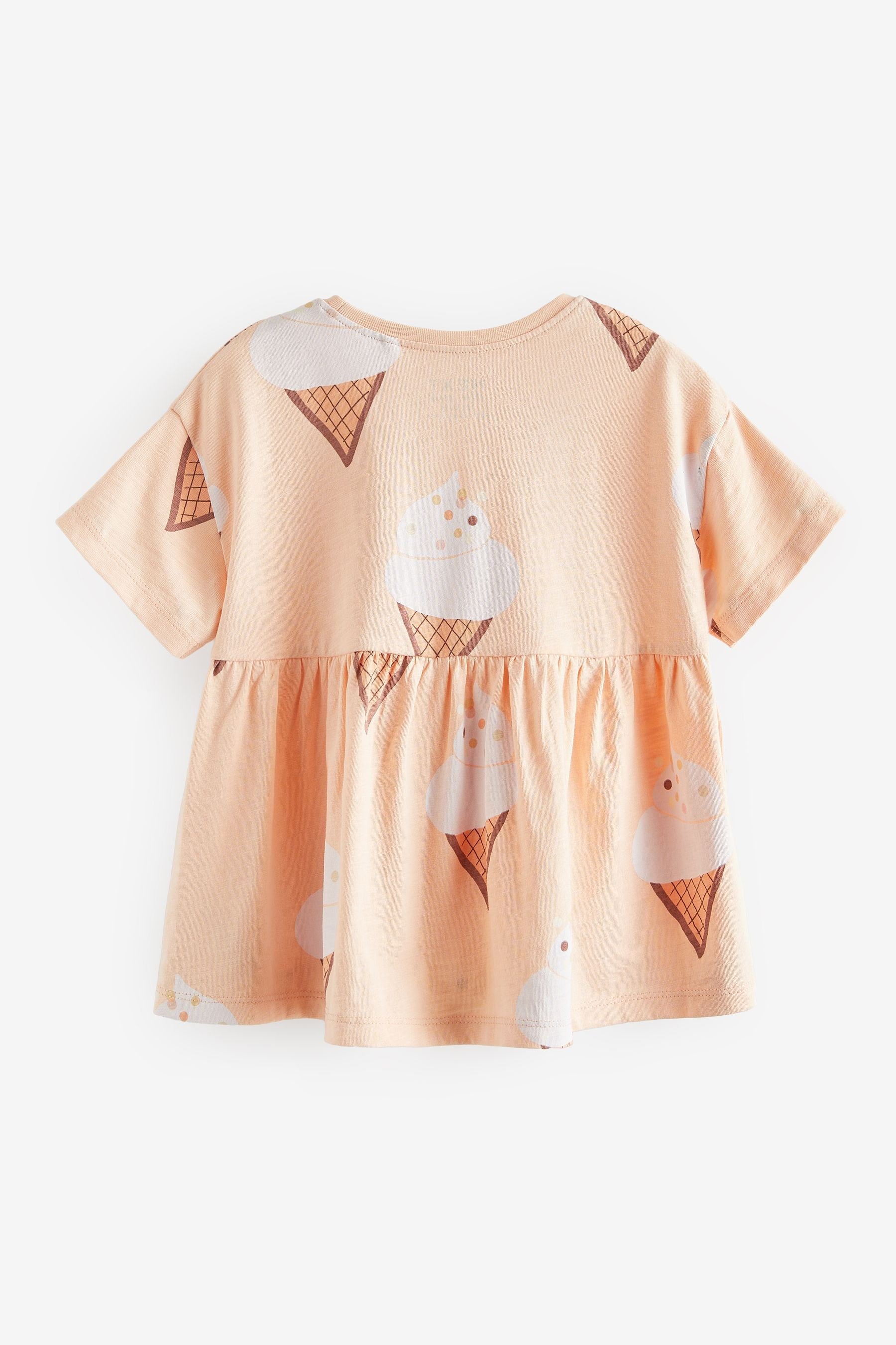 Peach Pink Ice Cream 100% Cotton Short Sleeve Empire T-Shirt (3mths-7yrs)