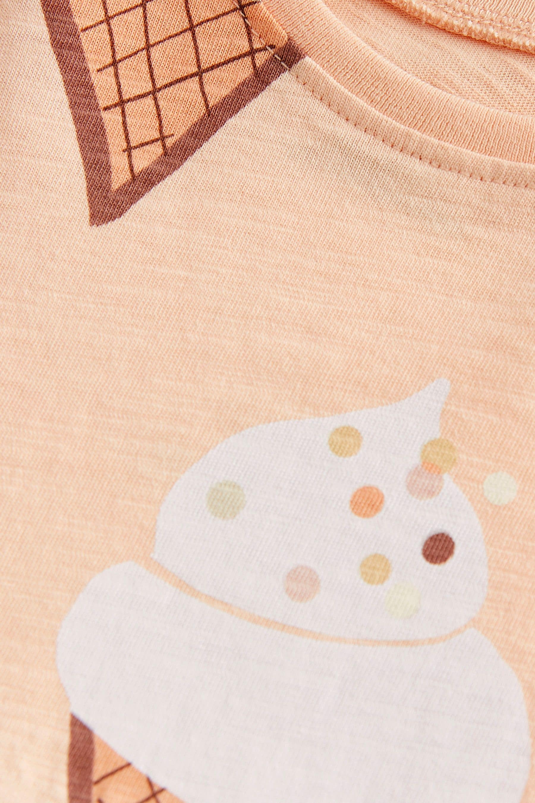 Peach Pink Ice Cream 100% Cotton Short Sleeve Empire T-Shirt (3mths-7yrs)