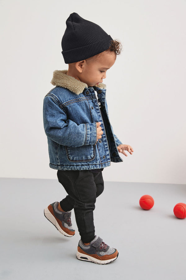 Blue Denim Denim Teddy Borg Fleece Lined Jacket (3mths-7yrs)