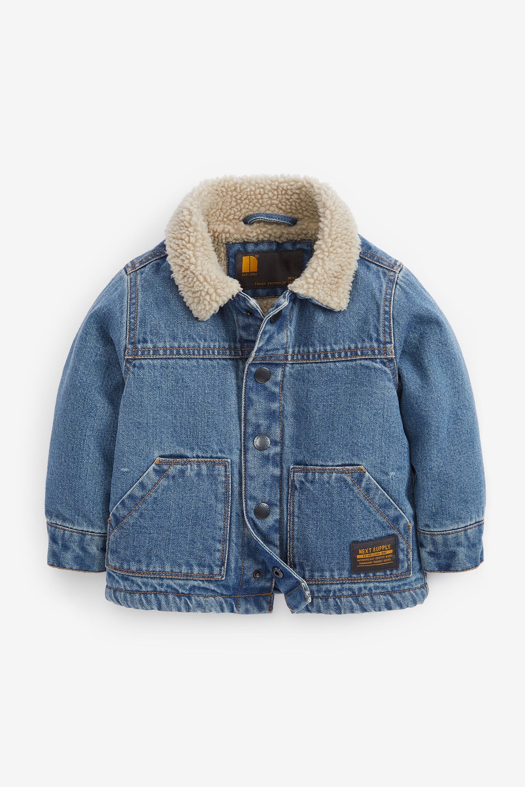 Blue Denim Denim Teddy Borg Fleece Lined Jacket (3mths-7yrs)