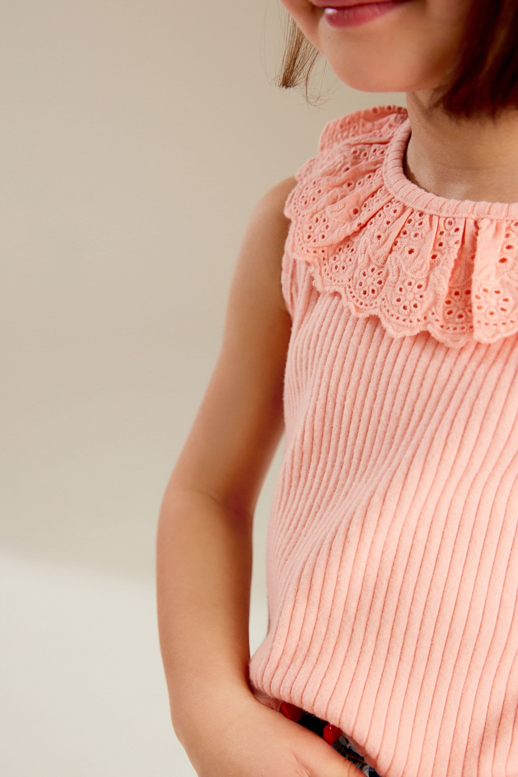 Pink Lace Collar Vest (3mths-7yrs)