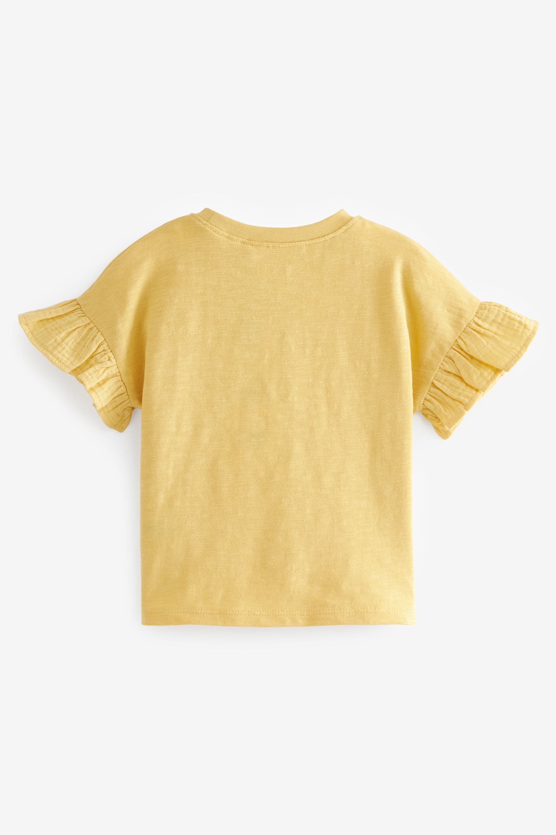 Yellow Frill Short Sleeve T-Shirt (3mths-7yrs)