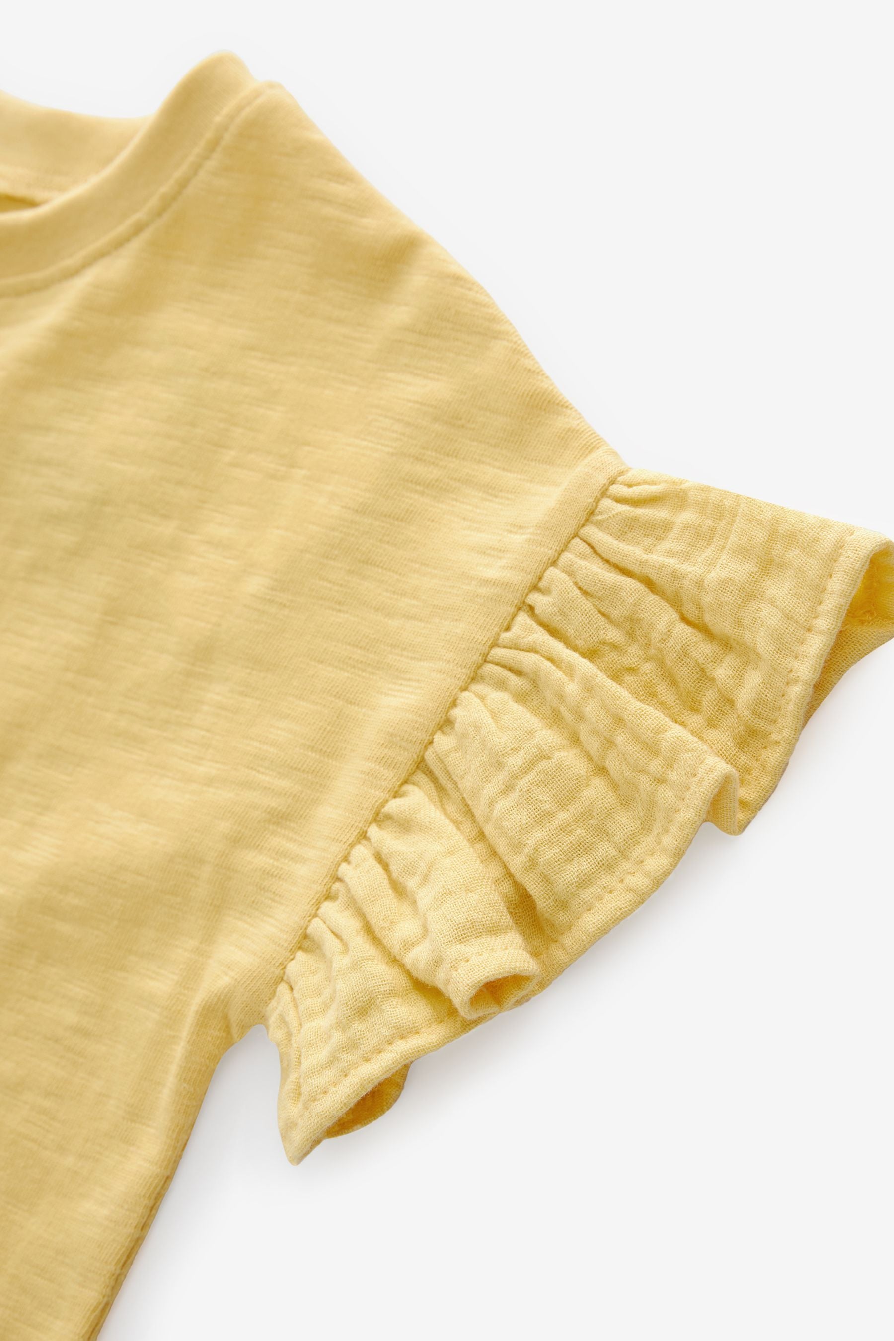 Yellow Frill Short Sleeve T-Shirt (3mths-7yrs)