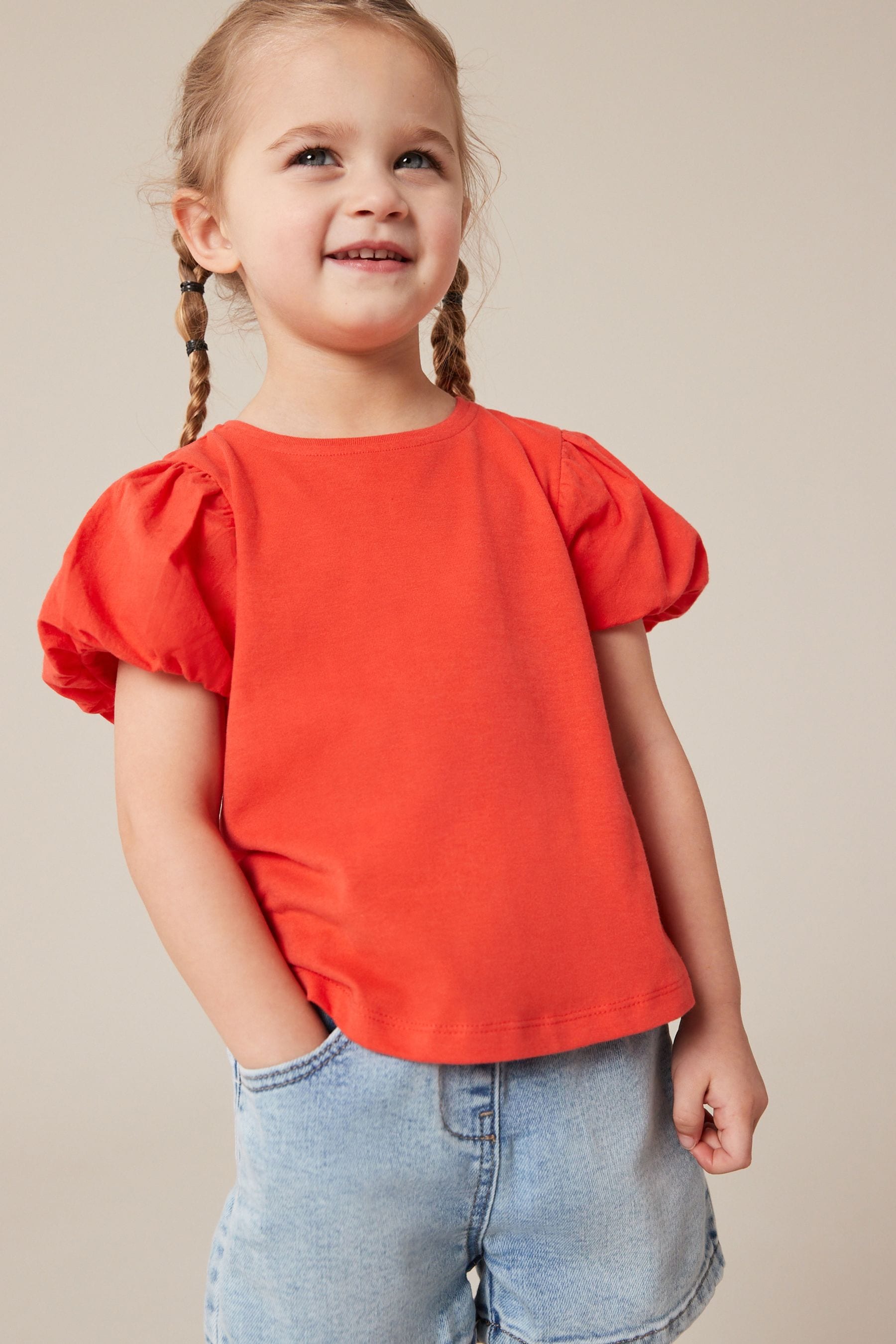 Red Puff Short Sleeve T-Shirt (3mths-7yrs)