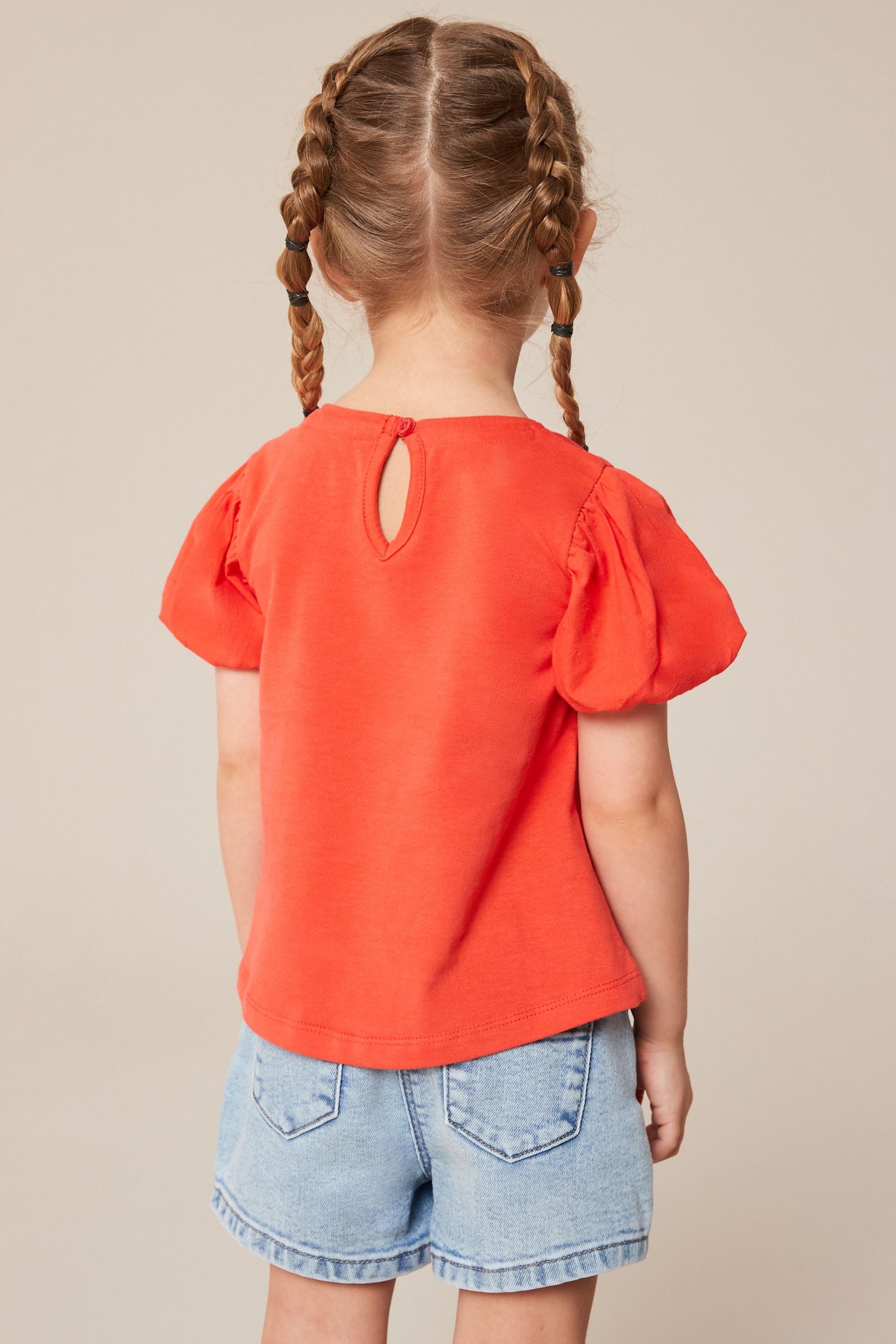 Red Puff Short Sleeve T-Shirt (3mths-7yrs)