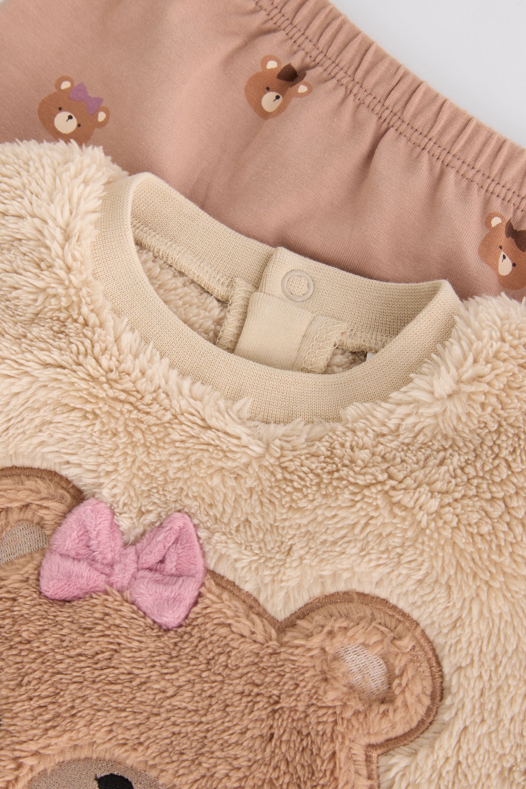 Caramel Brown Bear Fleece Jumper and Leggings 2 Piece Set