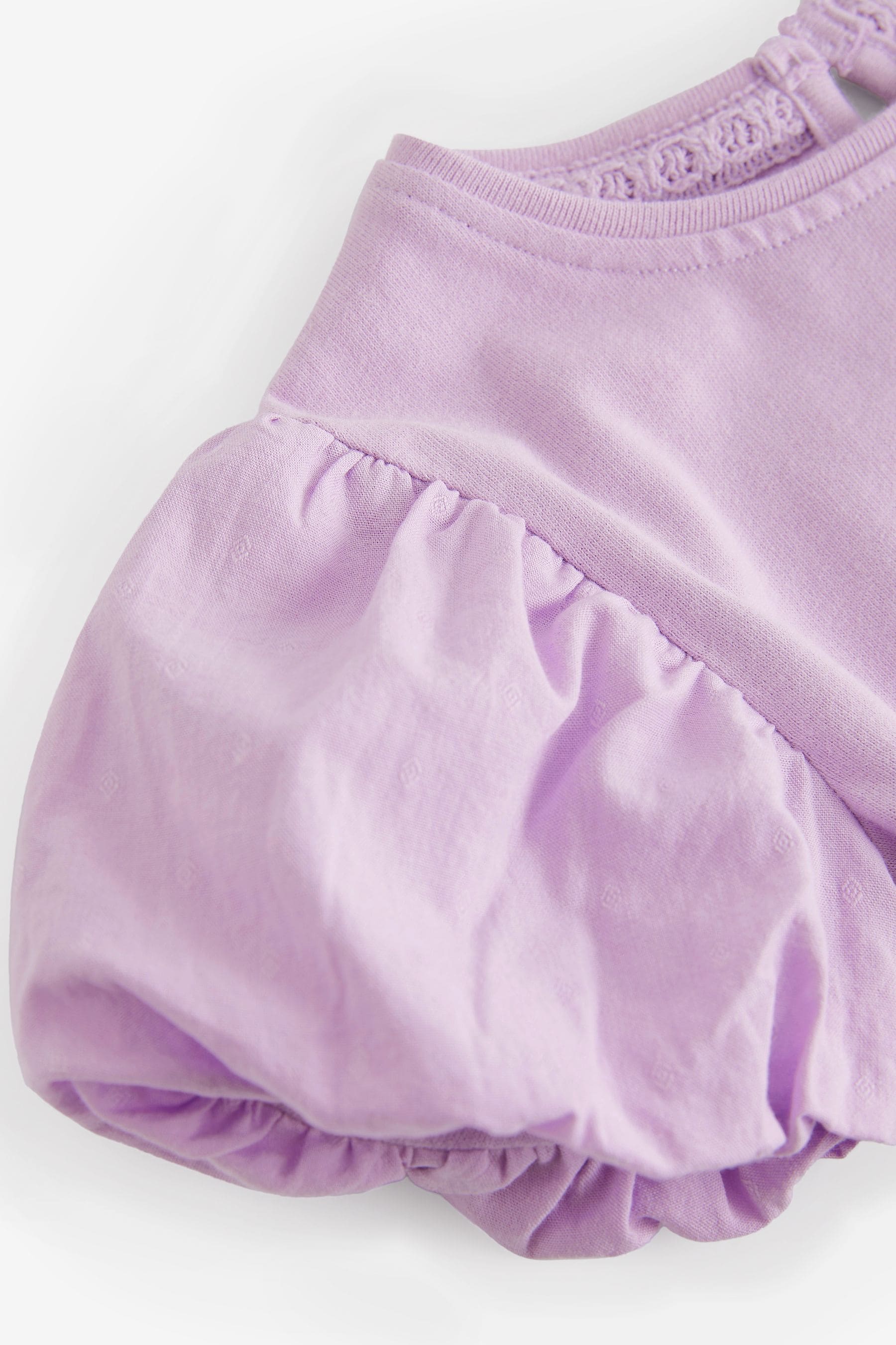 Lilac Purple Puff Short Sleeve 100% Cotton T-Shirt (3mths-7yrs)