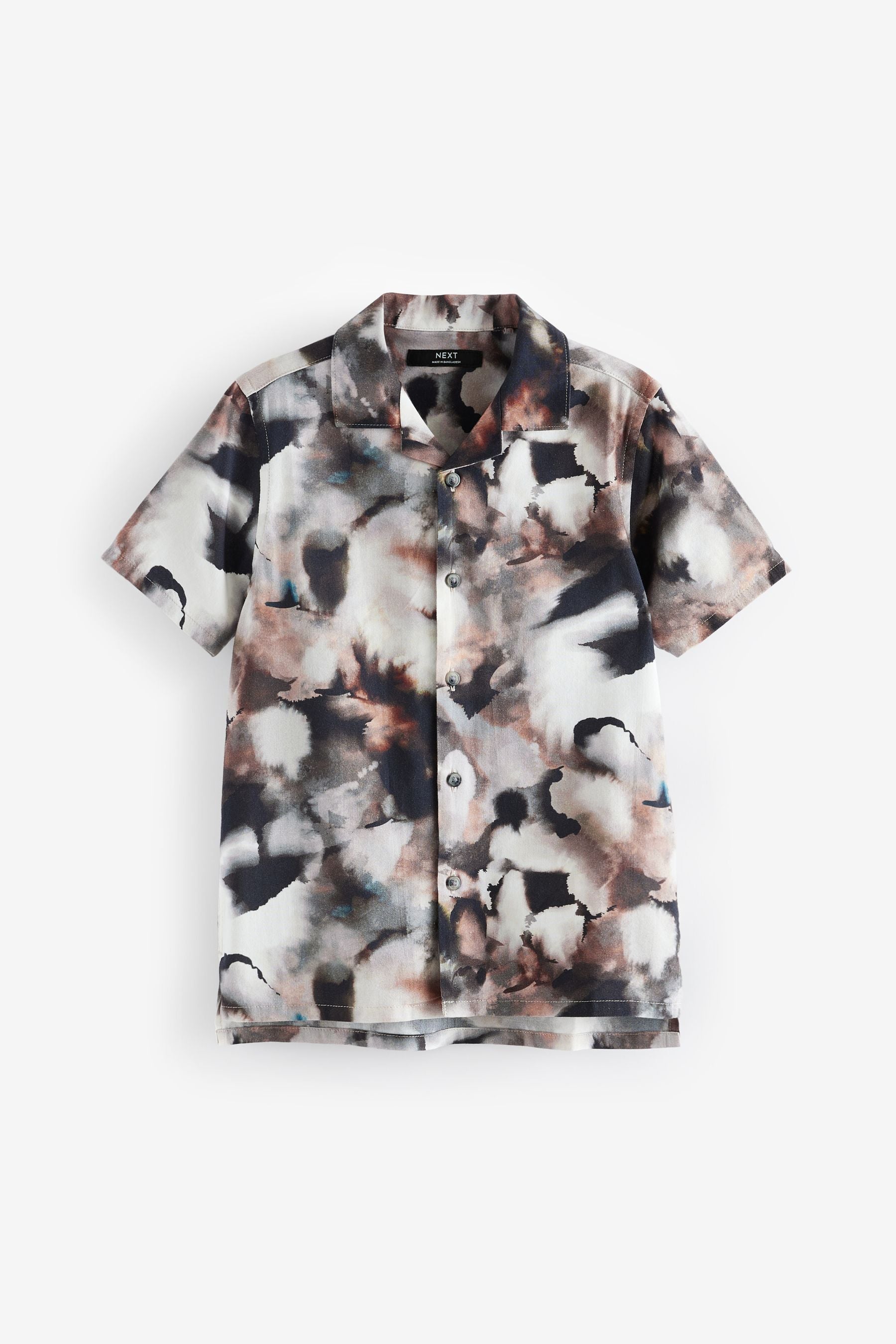 Black Blotch Short Sleeve Printed Shirt (3-16yrs)