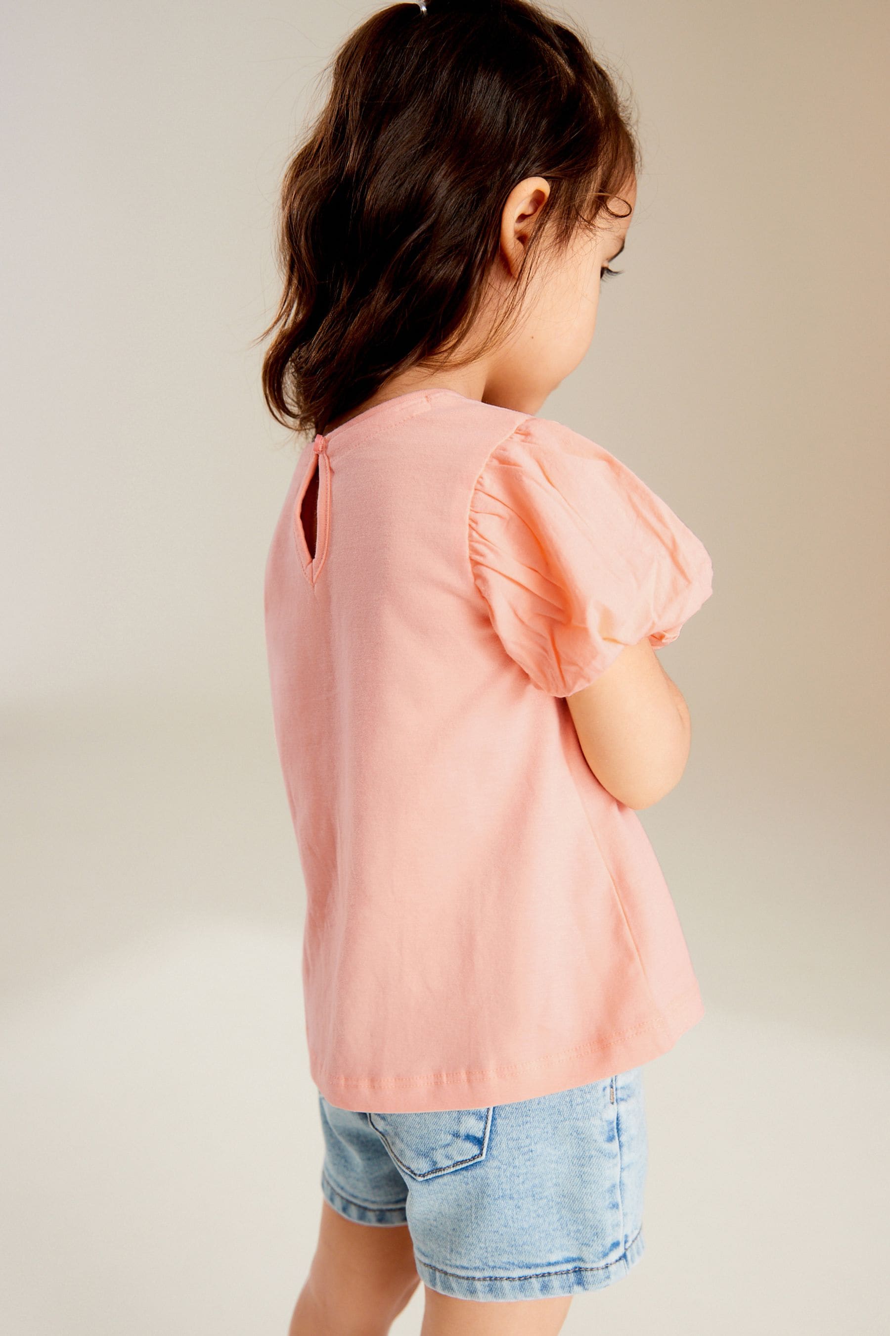 Peach Pink Puff Short Sleeve T-Shirt (3mths-7yrs)