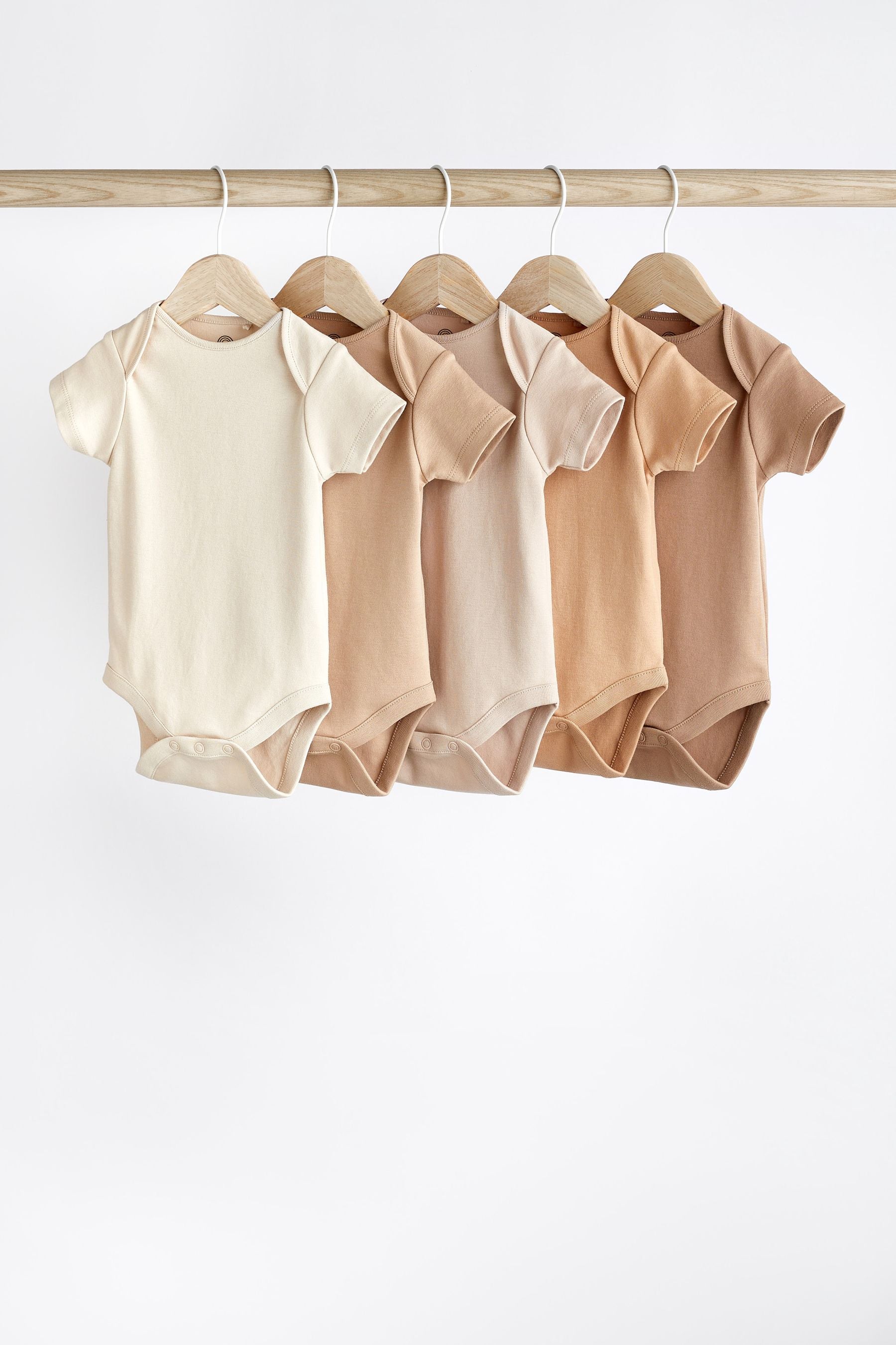 Neutral 5 Pack 100% Cotton Baby Bodies 5 Pack